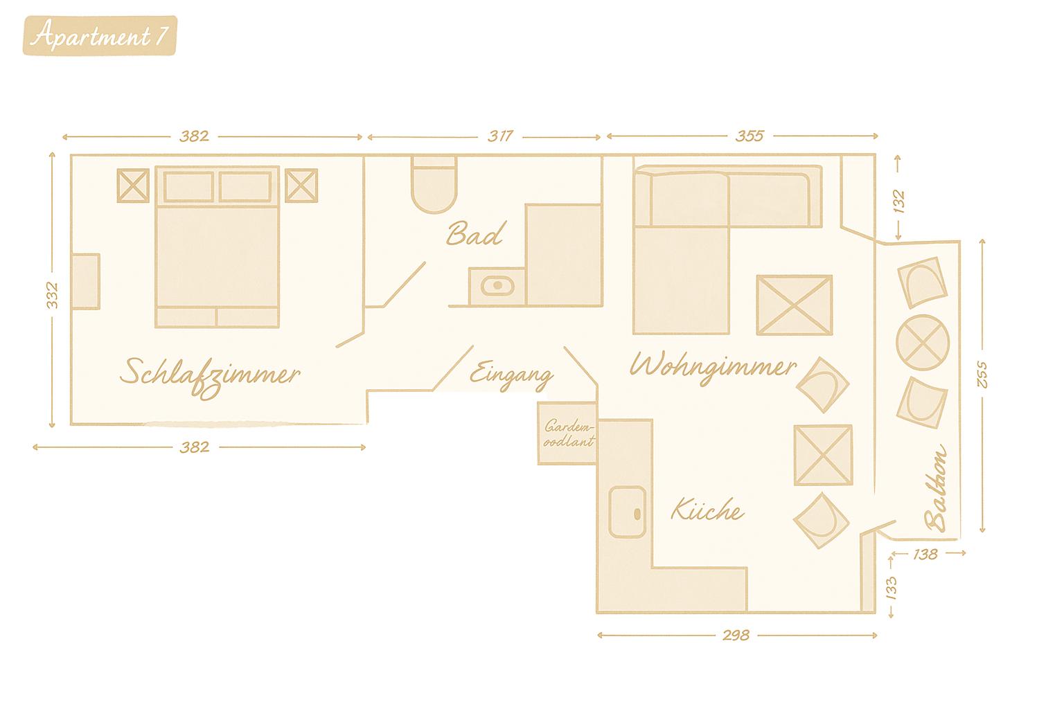 Grundriss Apartment Neptun...