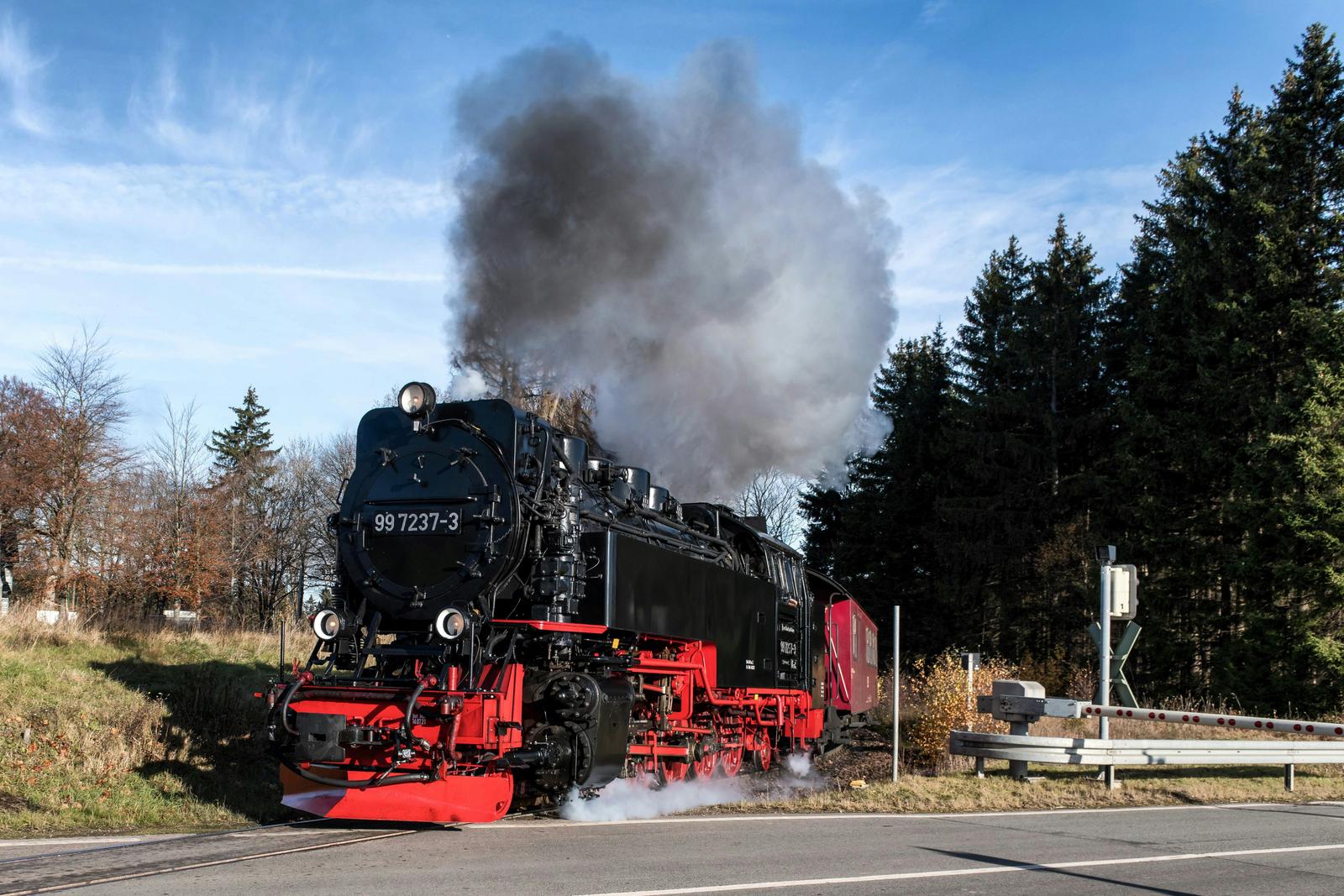 Nah dem Bahnhof der Dampfeisenbahn zum Brocken.