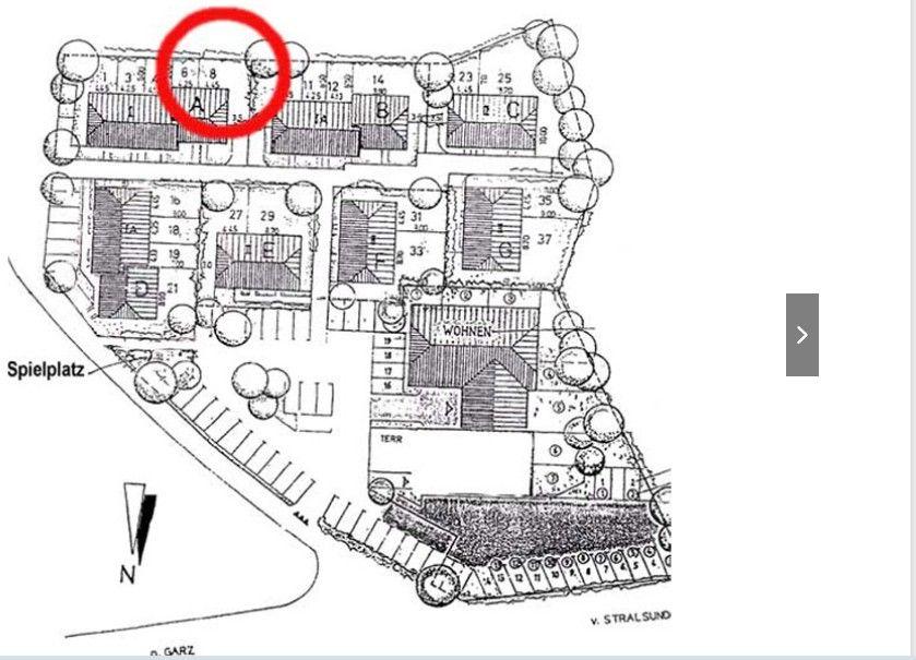 Lage der Ferienwohnung A08 im Ferienpark Gustow
