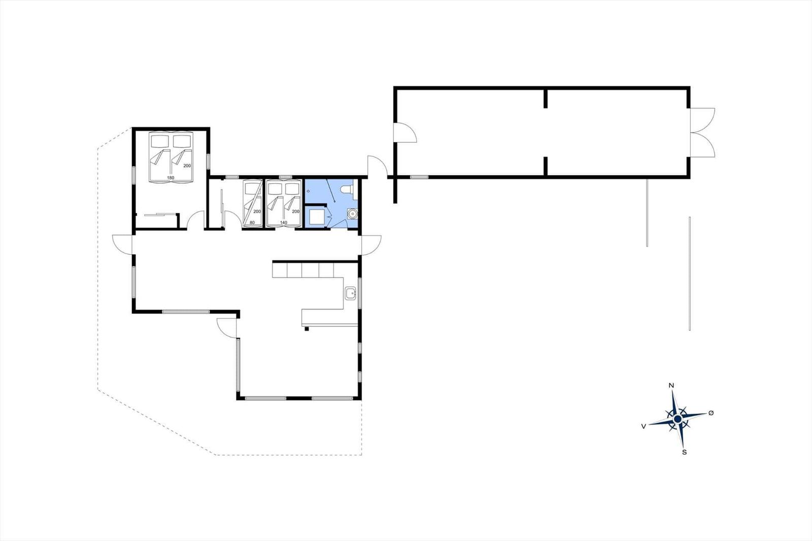 This floor plan shows the rooms of a vacation rental with bedrooms, bathroom, and living area.