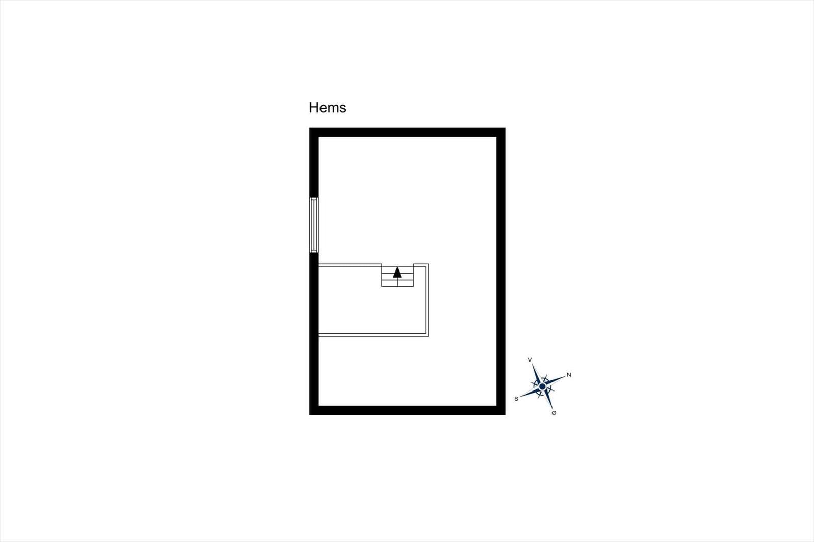 Plan zeigt Raum mit Tür und Treppe nach oben.