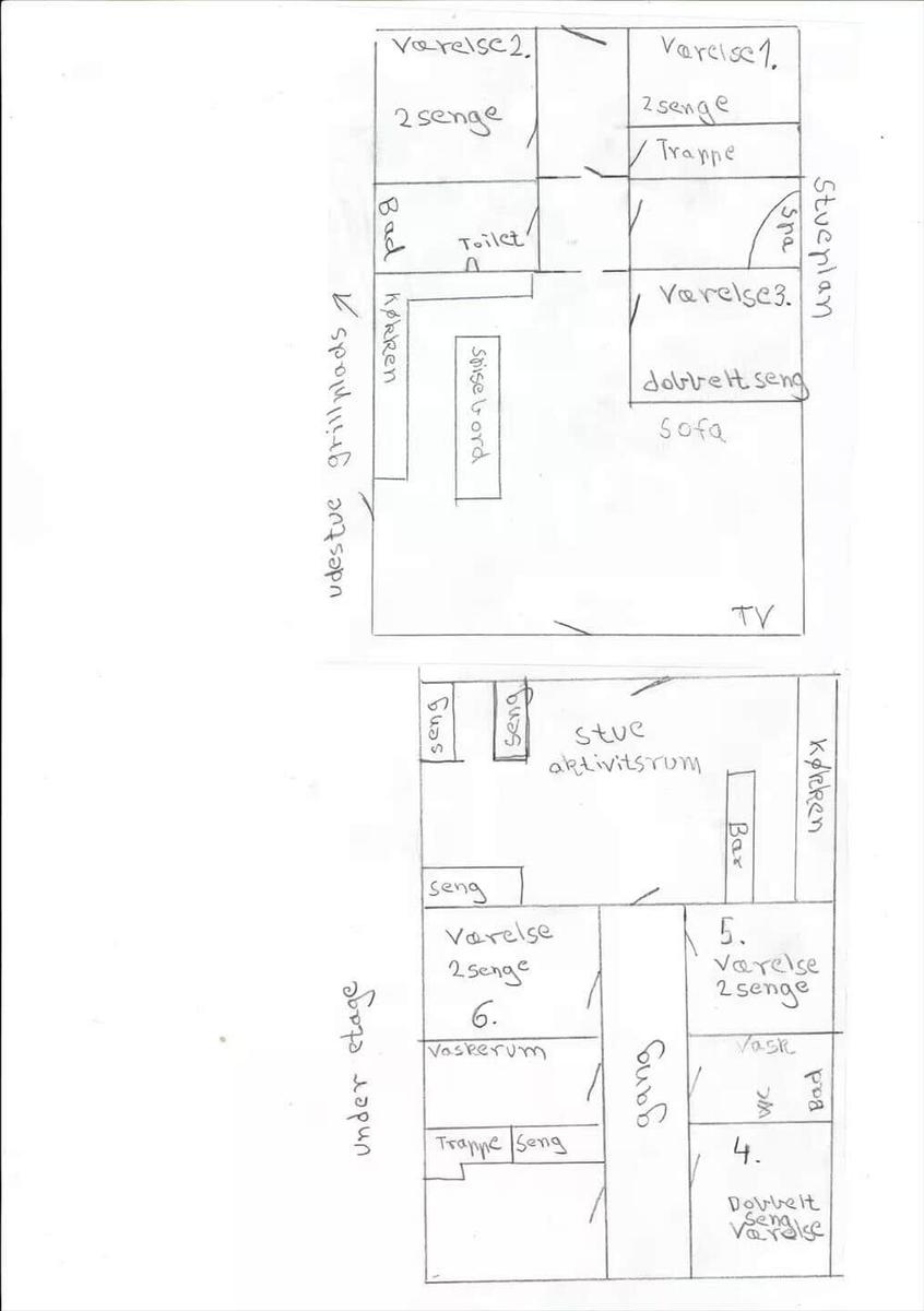 Two floors with bedrooms, bathroom, and living area. Floor plan shows room layout.
