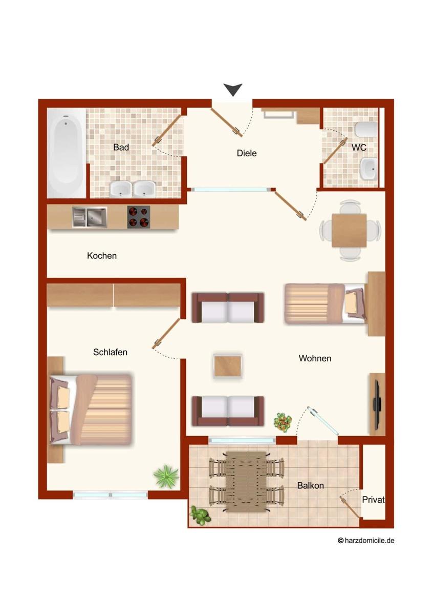 Ferienwohnung am Glockenberg: Grundriss