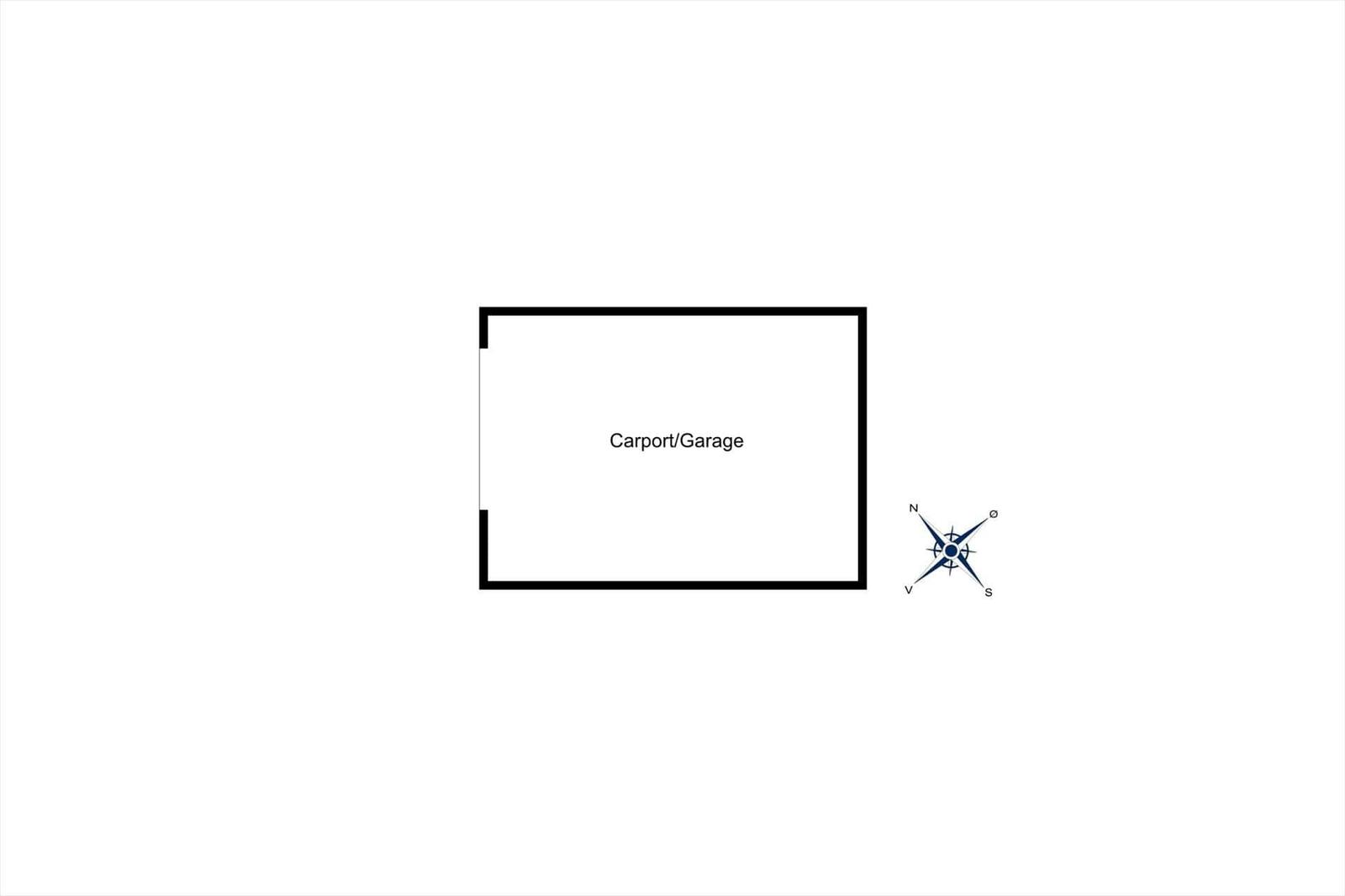 Carport/Garage mit Orientierungssymbol