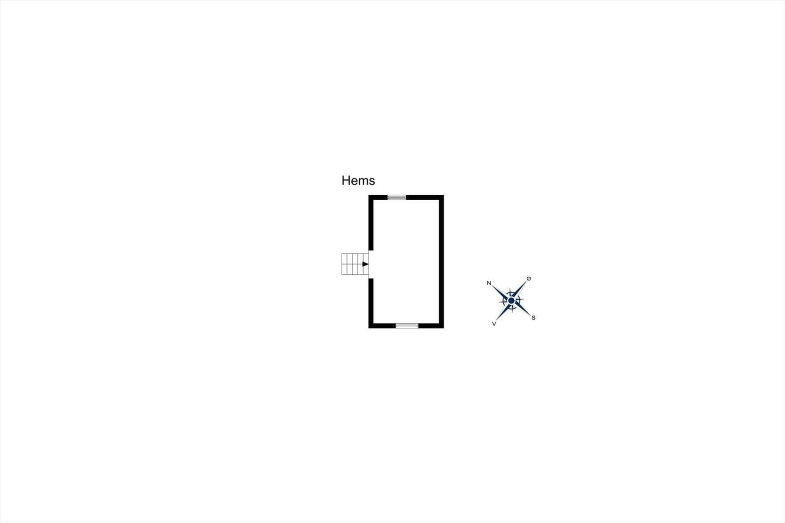 Hems - Grundriss mit Tür und Kompassrose