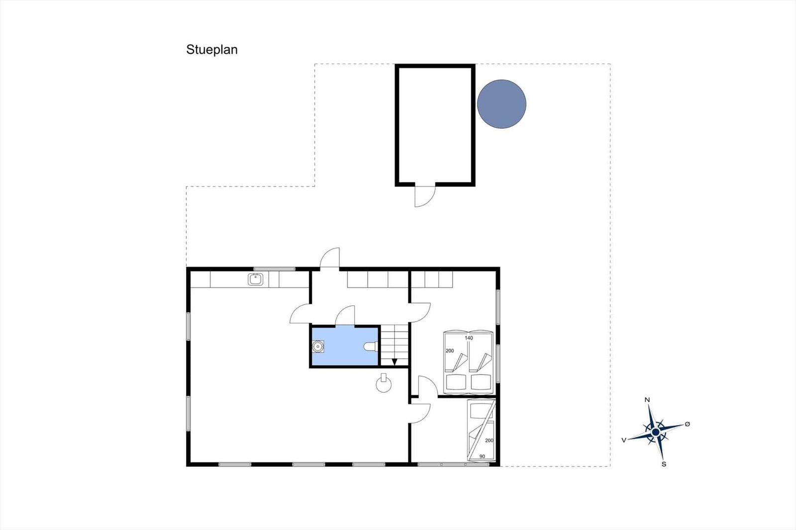 Floor plan shows living area, bedrooms, and bathroom with measurements.