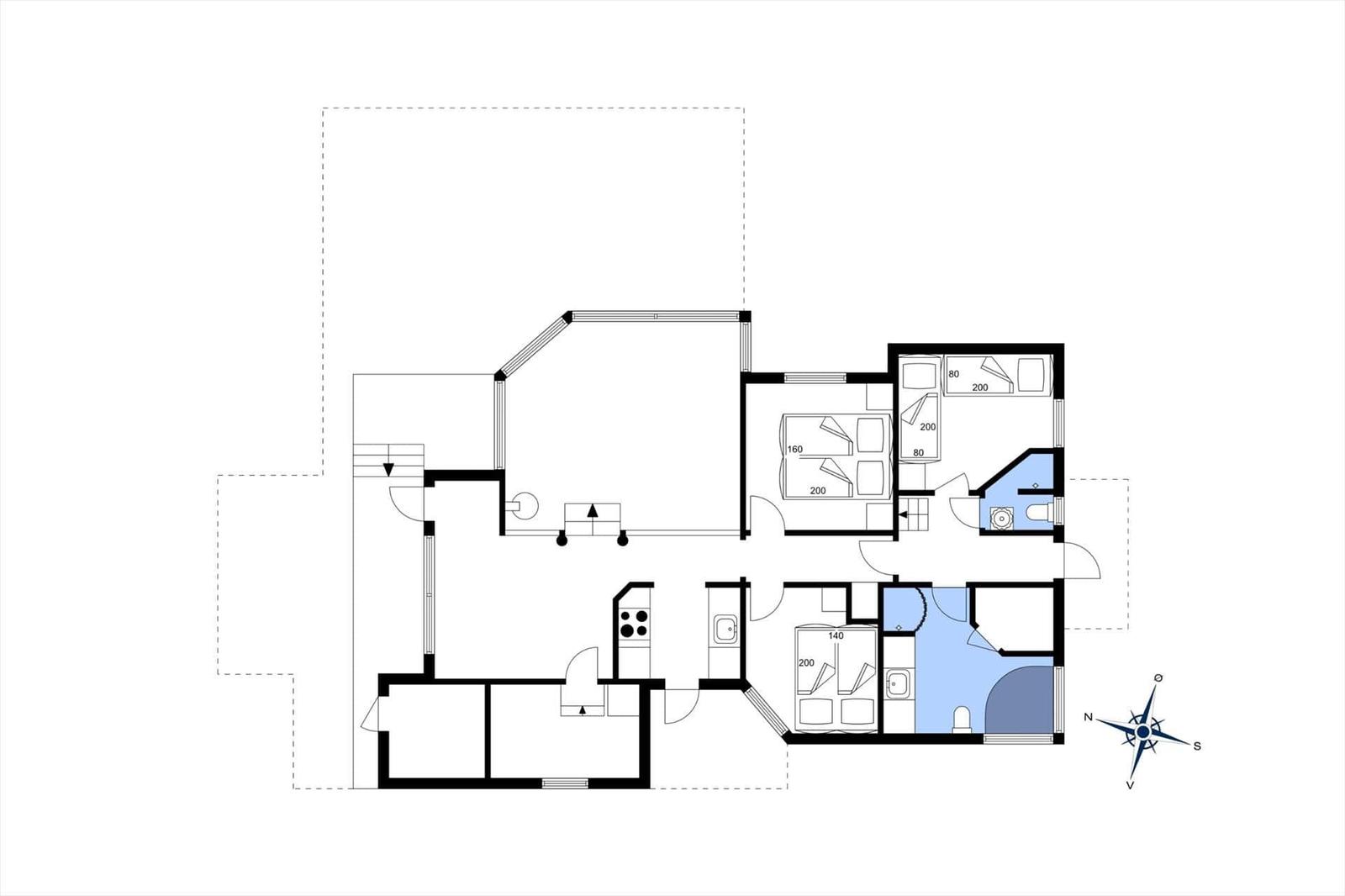 Dieses Grundrissbild zeigt die Räumlichkeiten und Flächen des Apartments.
