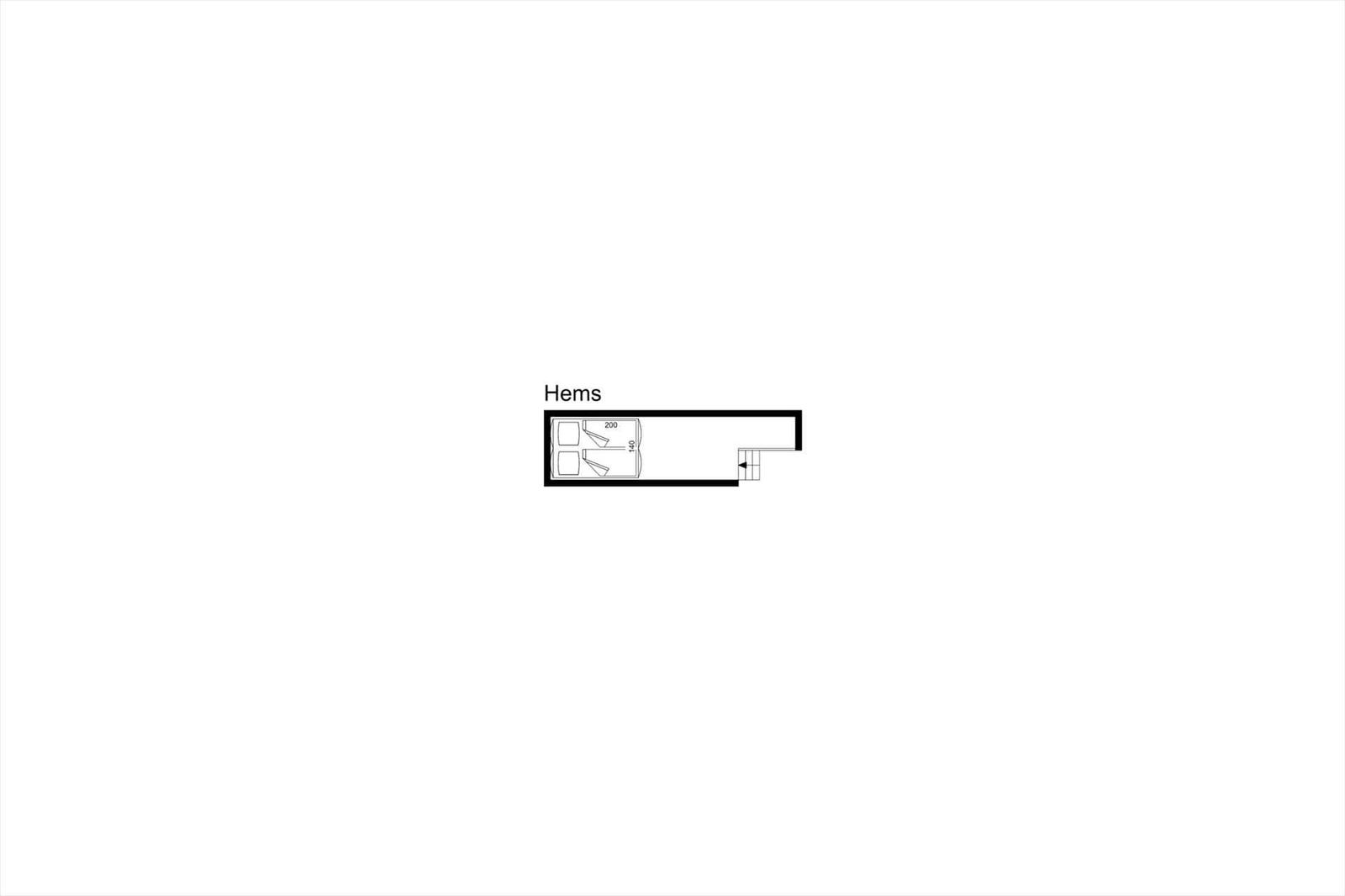 Hems: Floor plan with sleeping area and stairs