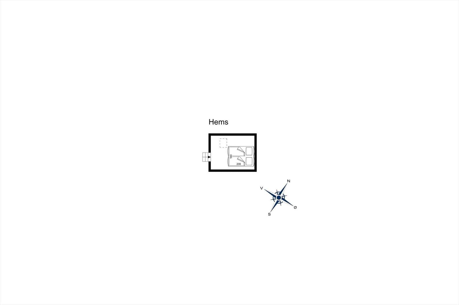 Plan von Hems mit Raumbelegung und Kompass