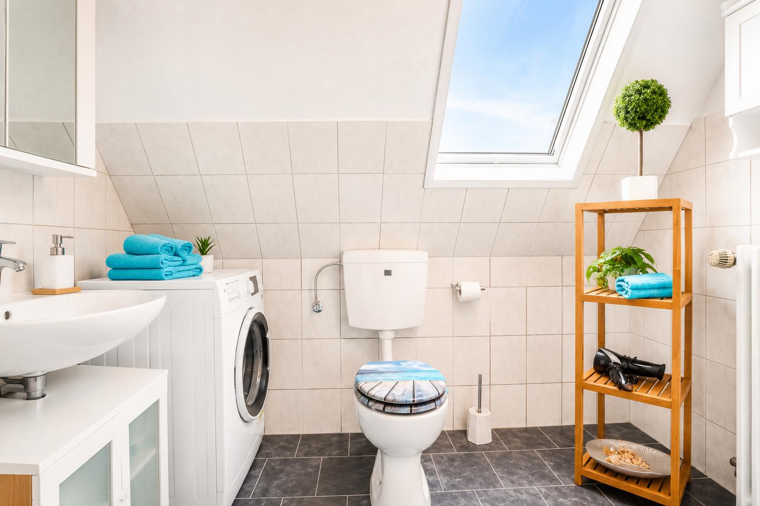 Badezimmer mit Dusche und Toilette...
