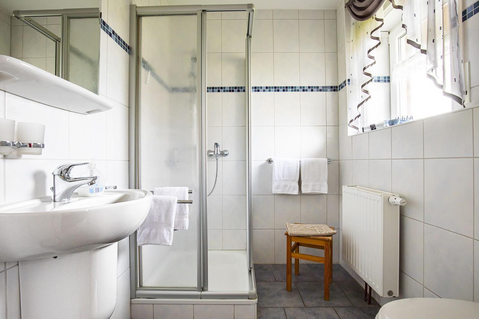 Badezimmer unten mit Dusche ...