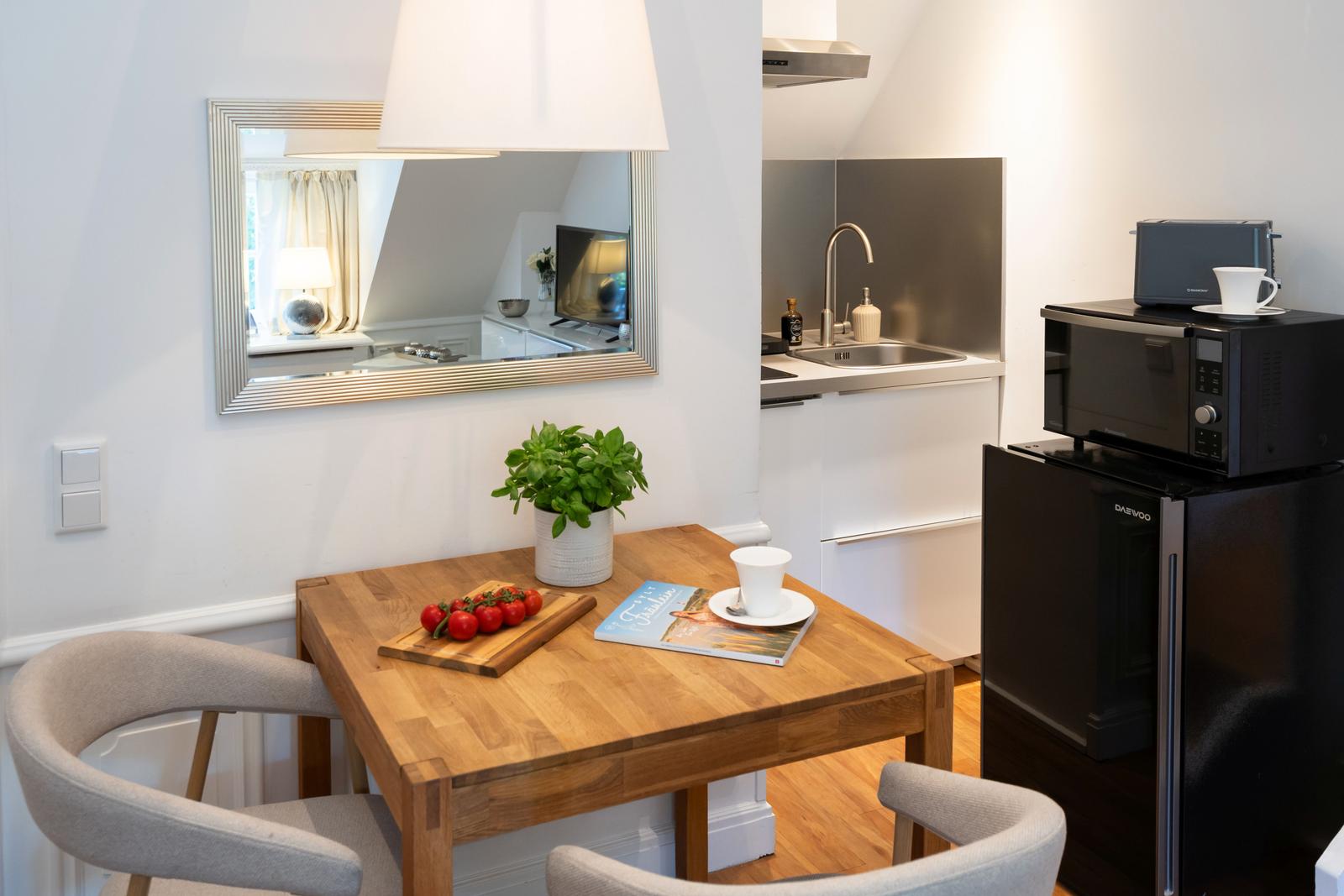 Essbereich im Wohnzimmer