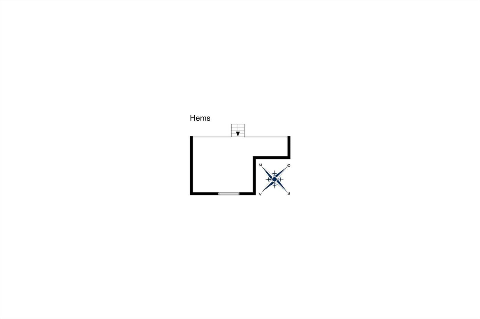 Hems: Grundriss mit Kompass und Fensteransicht