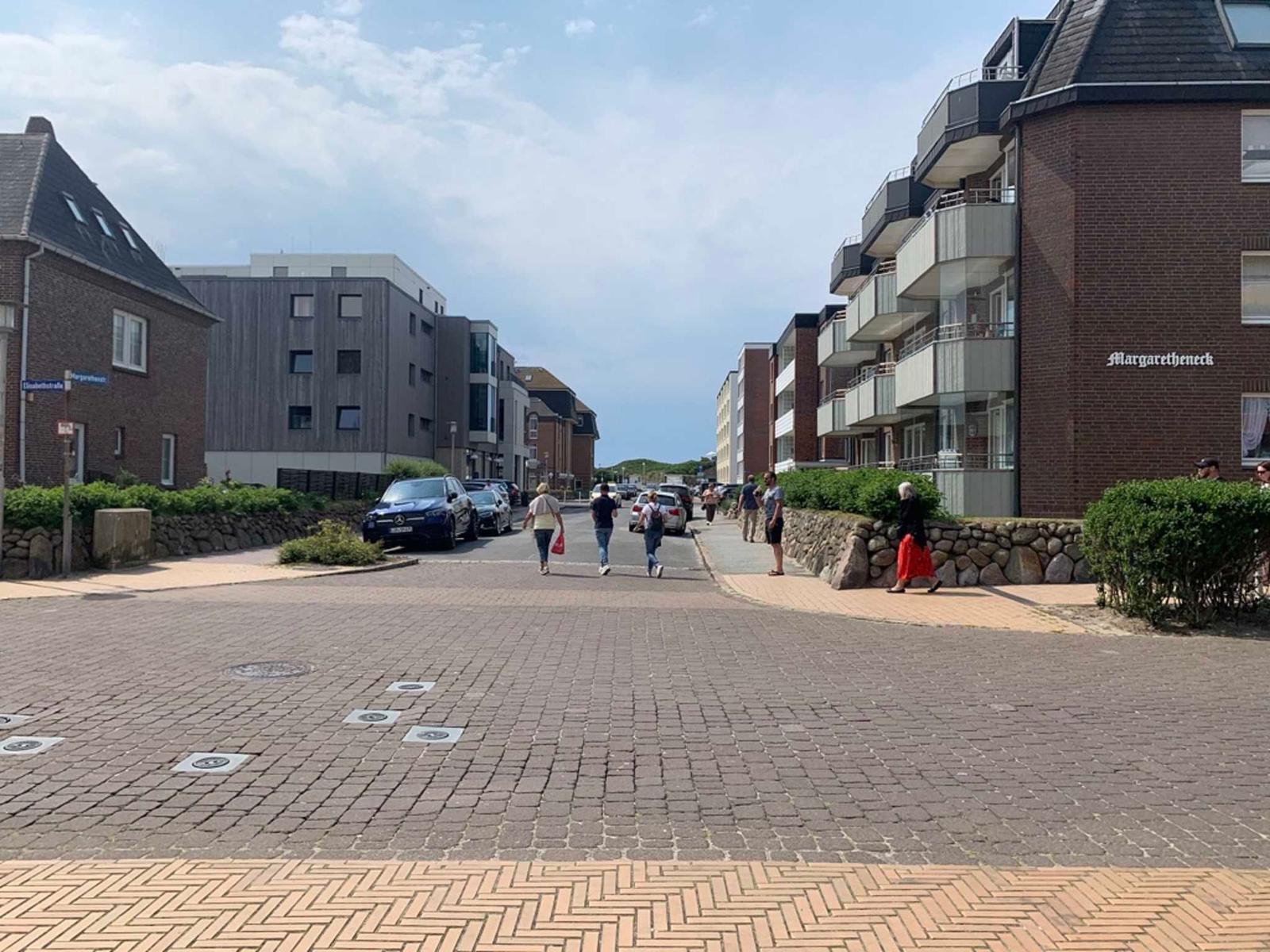 Street view with modern residential buildings