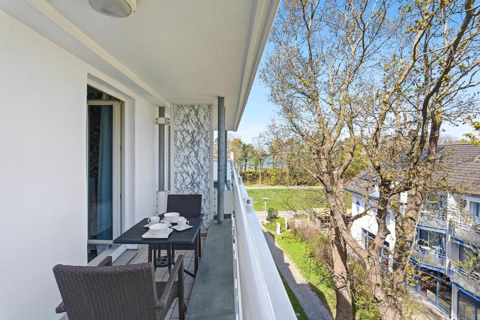 Balkon mit Blick auf die Ostsee