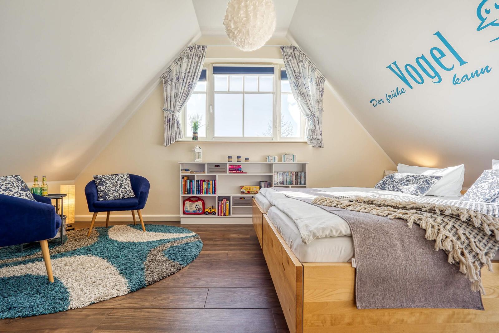 Blick ins Schlafzimmer