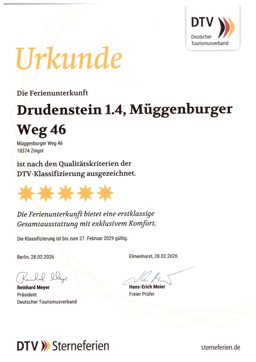 Holiday accommodation Drudenstein 1.4 with DTV quality certificate and exclusive comfort until 2029.