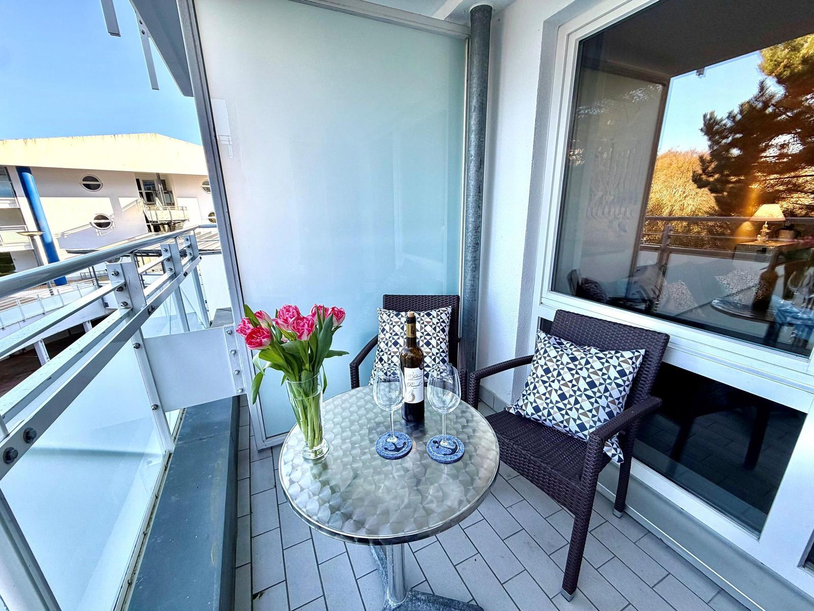 Blick vom Balkon vor dem Wohnzimmer