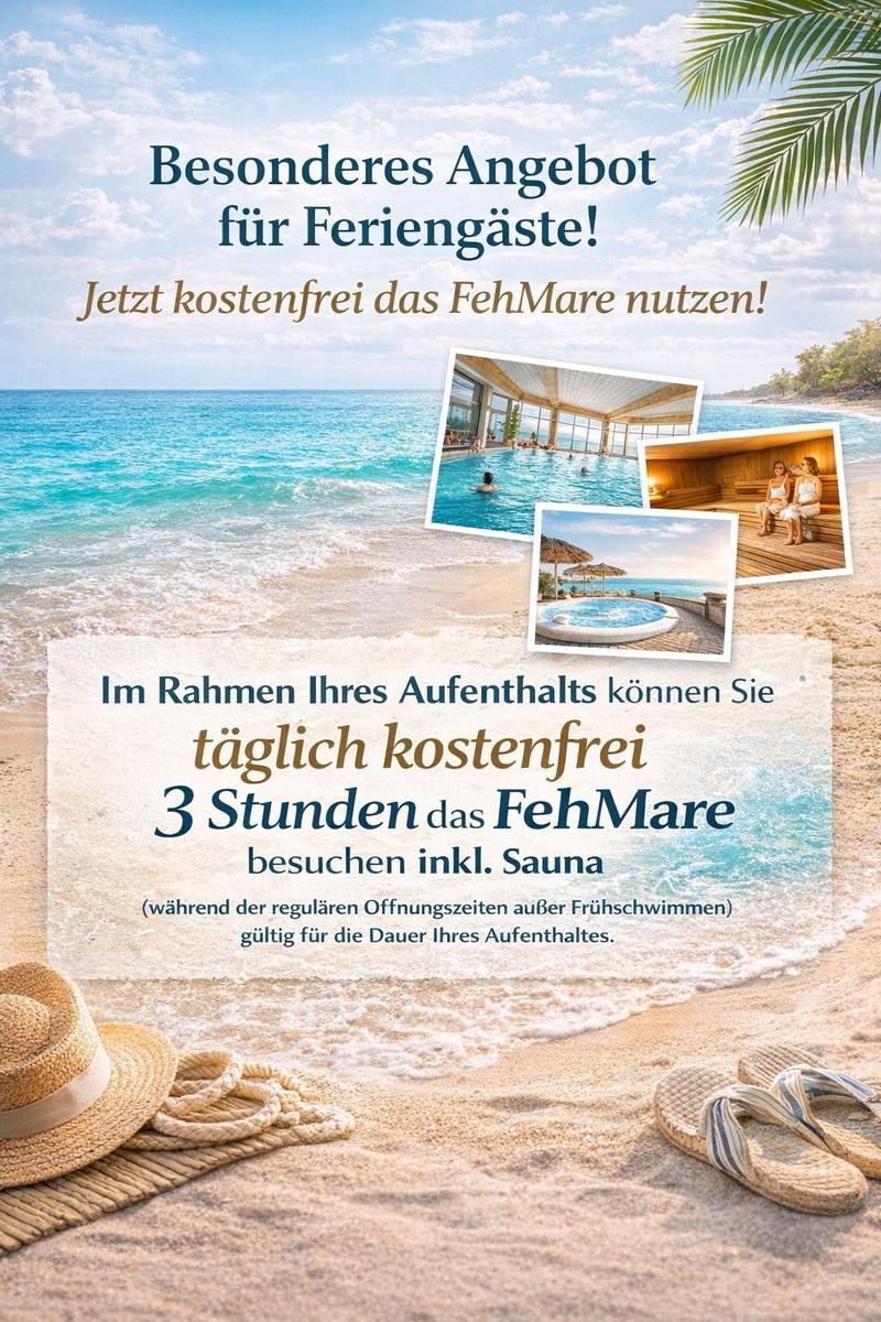 Beach vacation with free access to pool and sauna at FehMare.