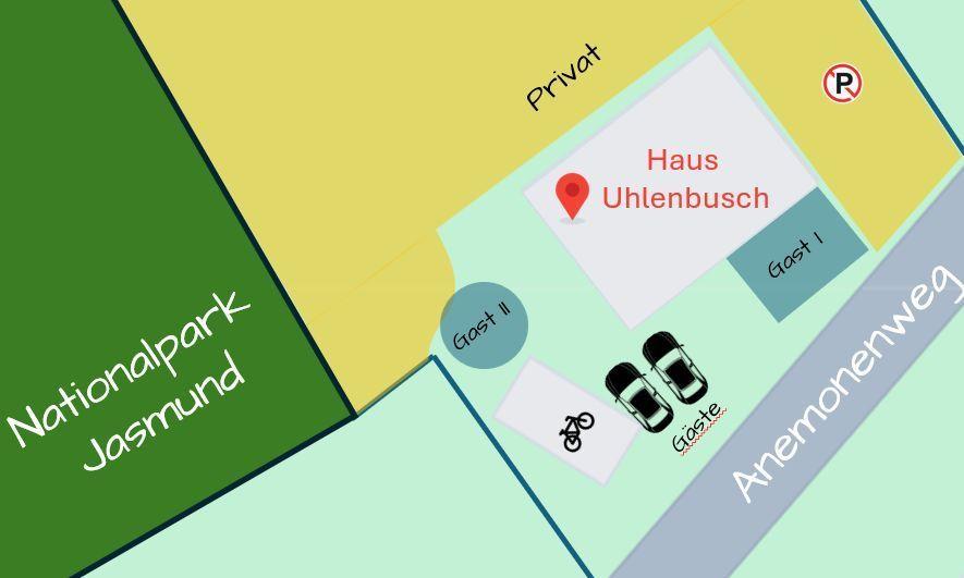 Haus Uhlenbusch liegt neben Nationalpark Jasmund und Anemonenweg.