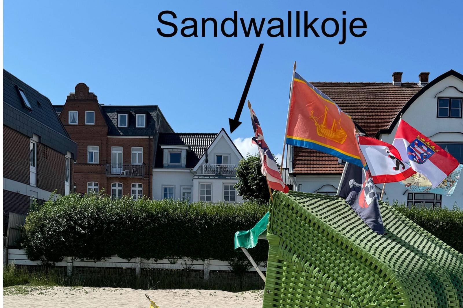 Blick vom Strand auf das Haus