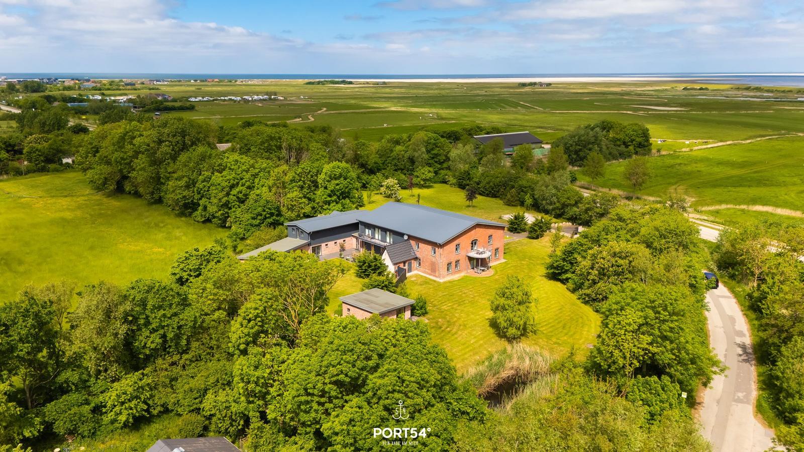 Haus mit Garten und Blick auf die Nordsee