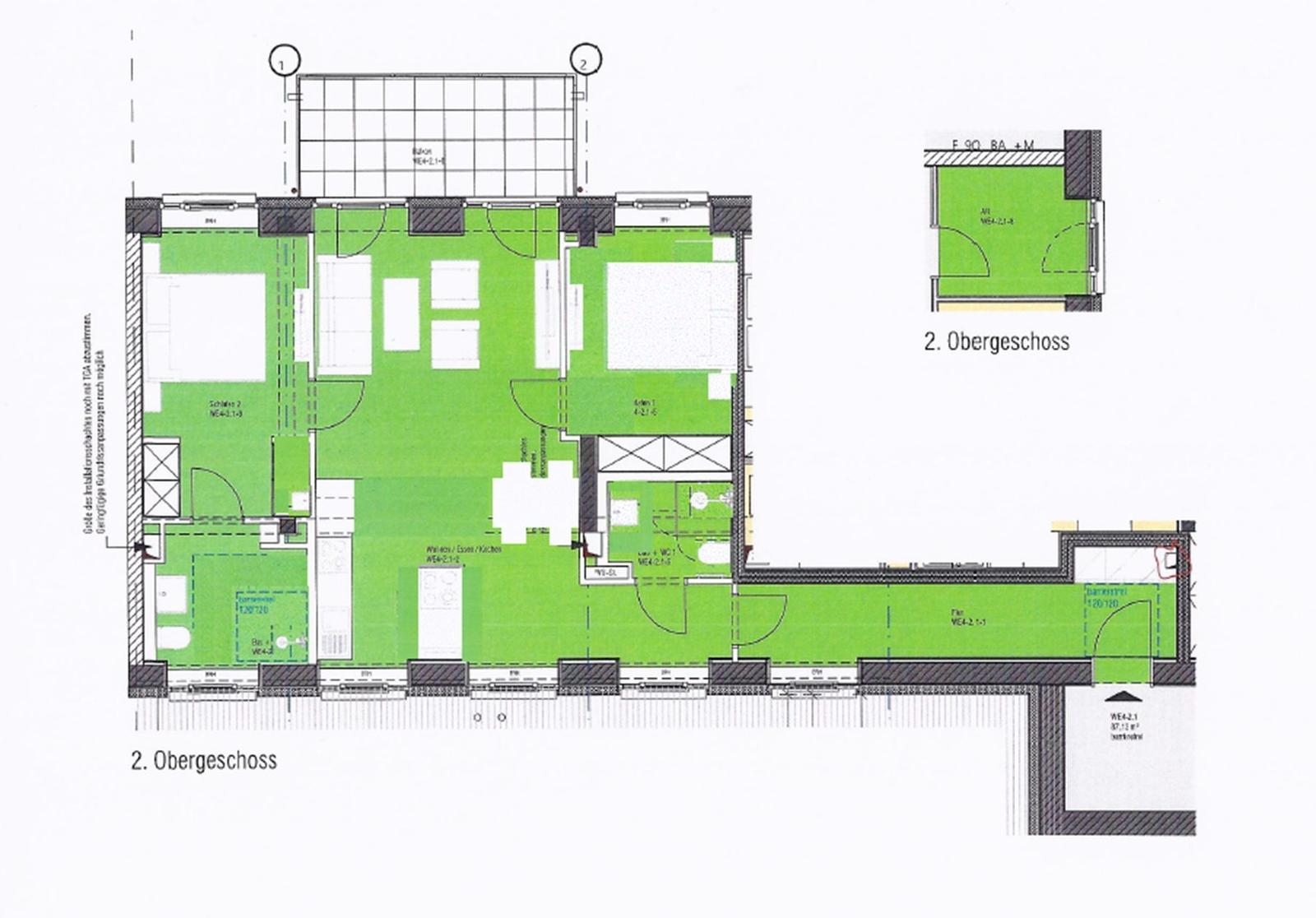 Functional floor plan of the 2nd floor with living, sleeping, and bathroom areas.