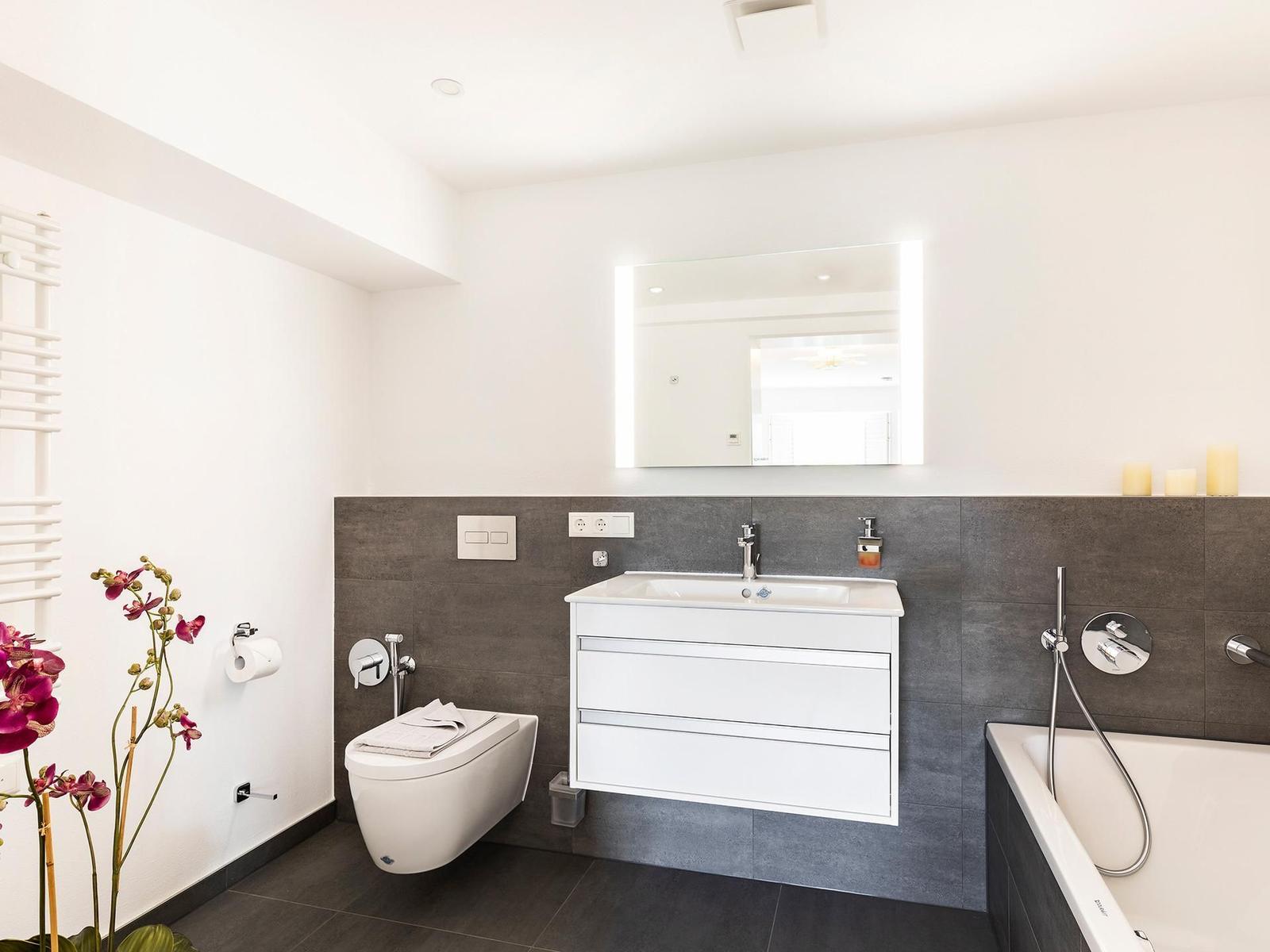 Badezimmer 2: Regendusche, WC