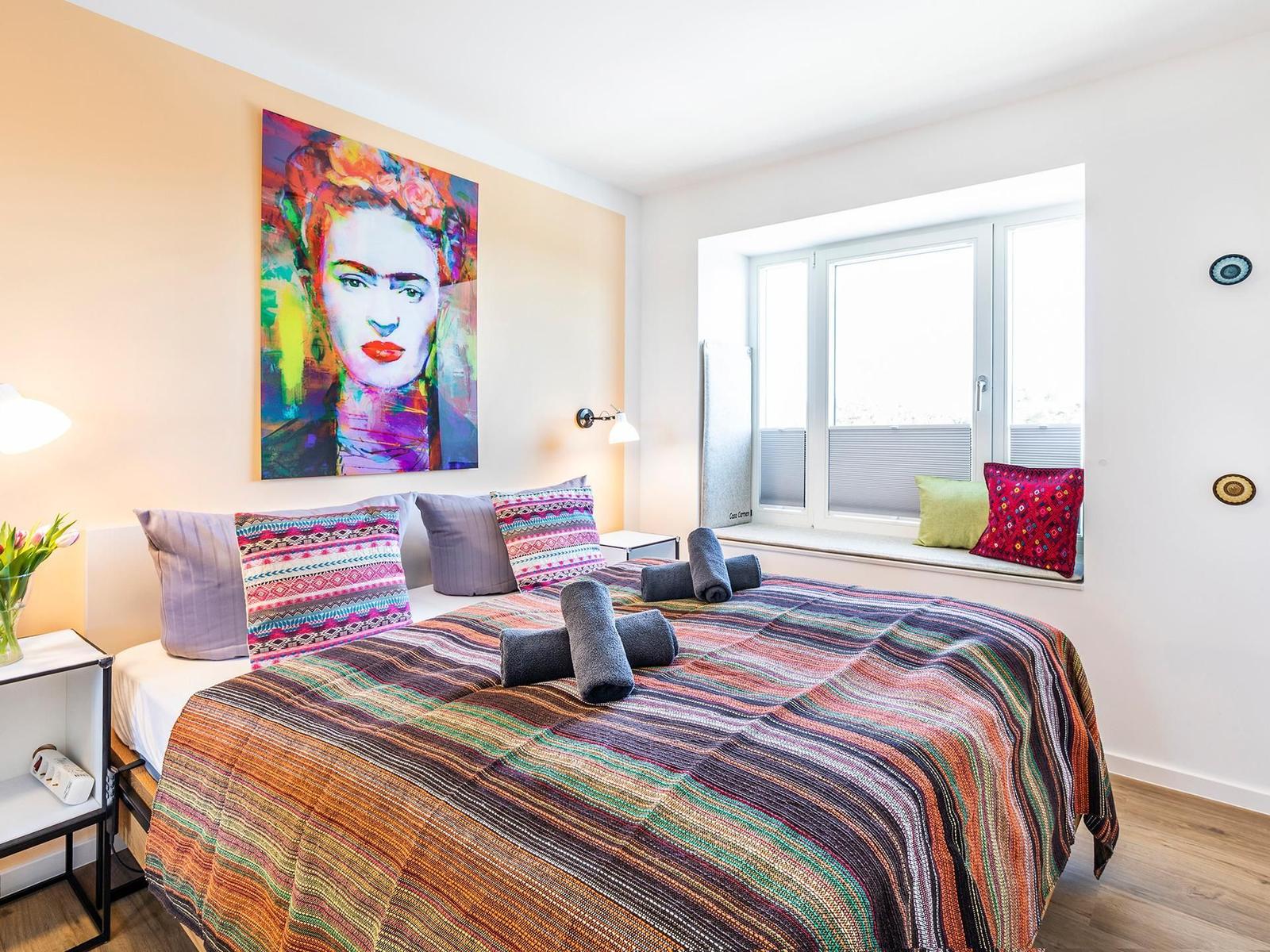Schlafzimmer mit Doppelbetten 160x200