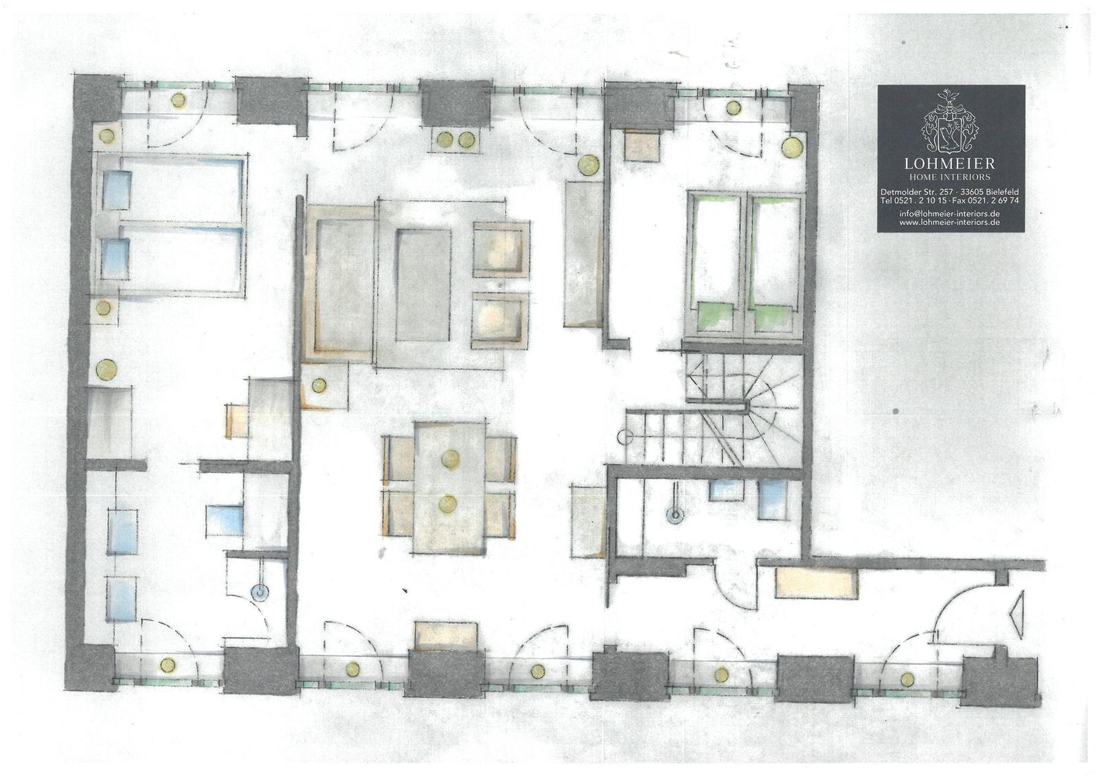 Funktionaler Grundriss mit Wohnbereich, Küche, Schlafzimmer und Bad.