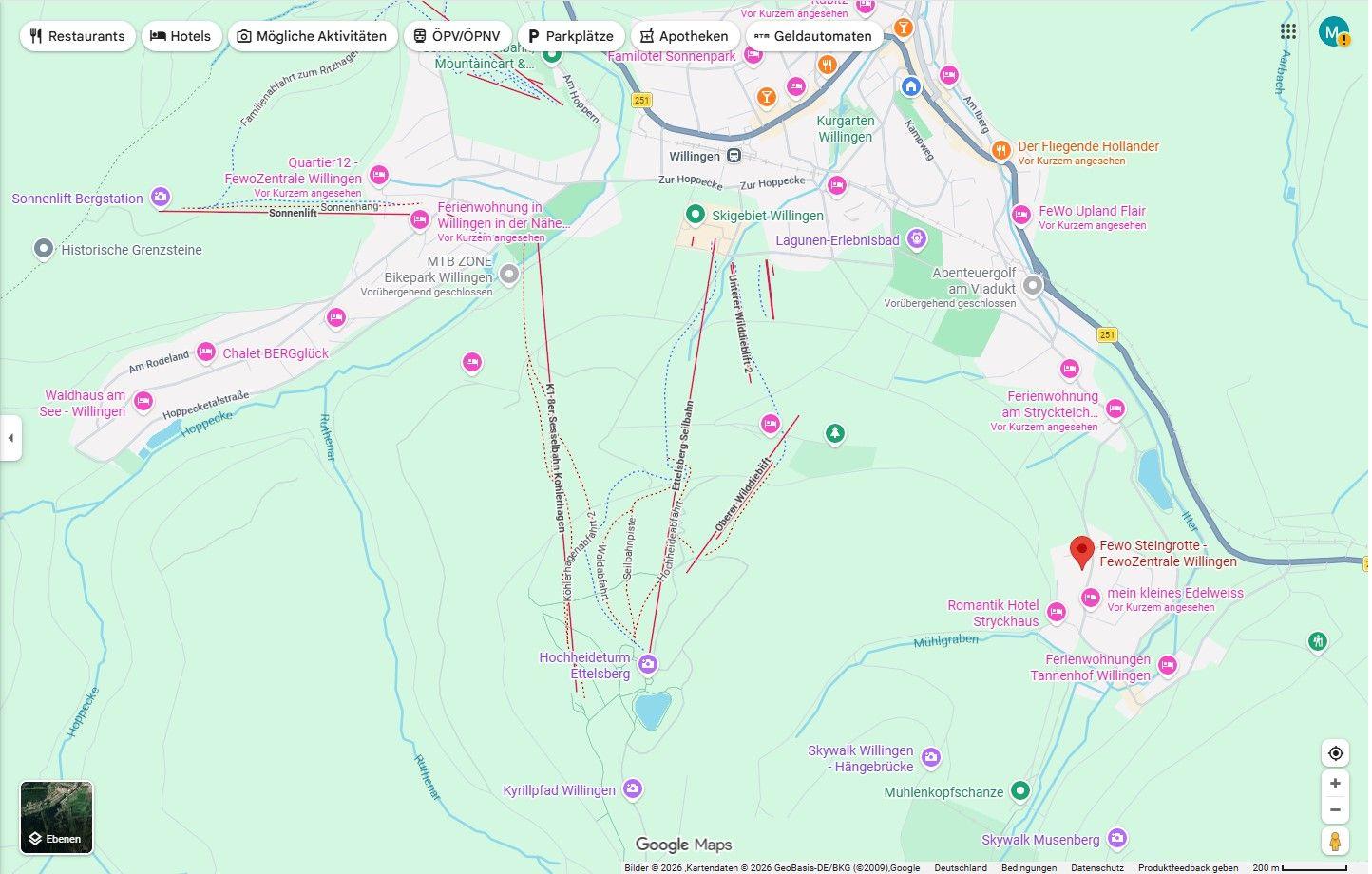 FeWo Steingrotte - Lage auf Google Maps