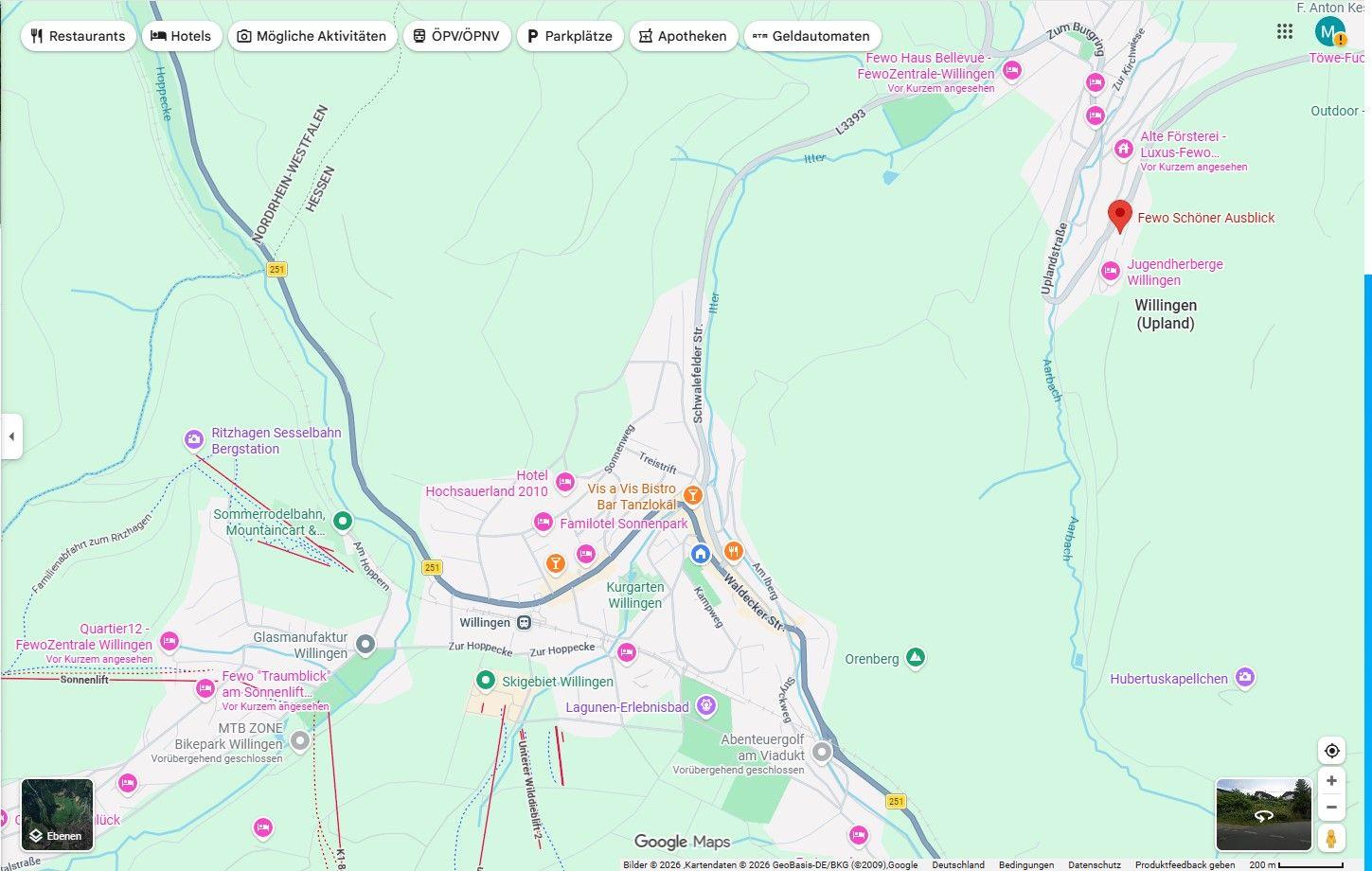 FeWo Schöner Ausblick - Lage auf Google Maps