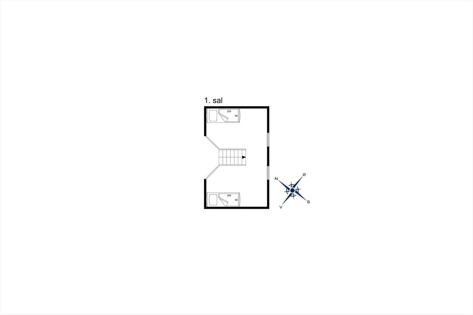 First floor with two bedrooms and stairs to lower level