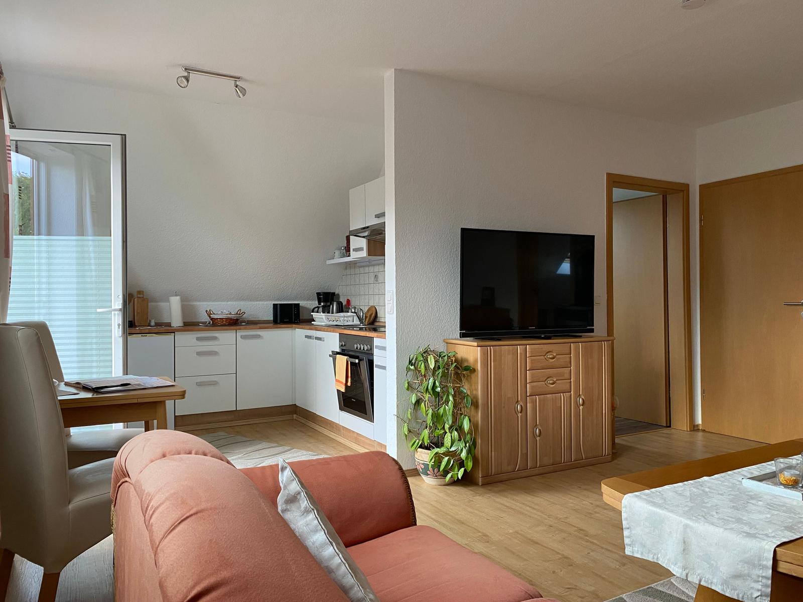 Wohnzimmer mit Küche