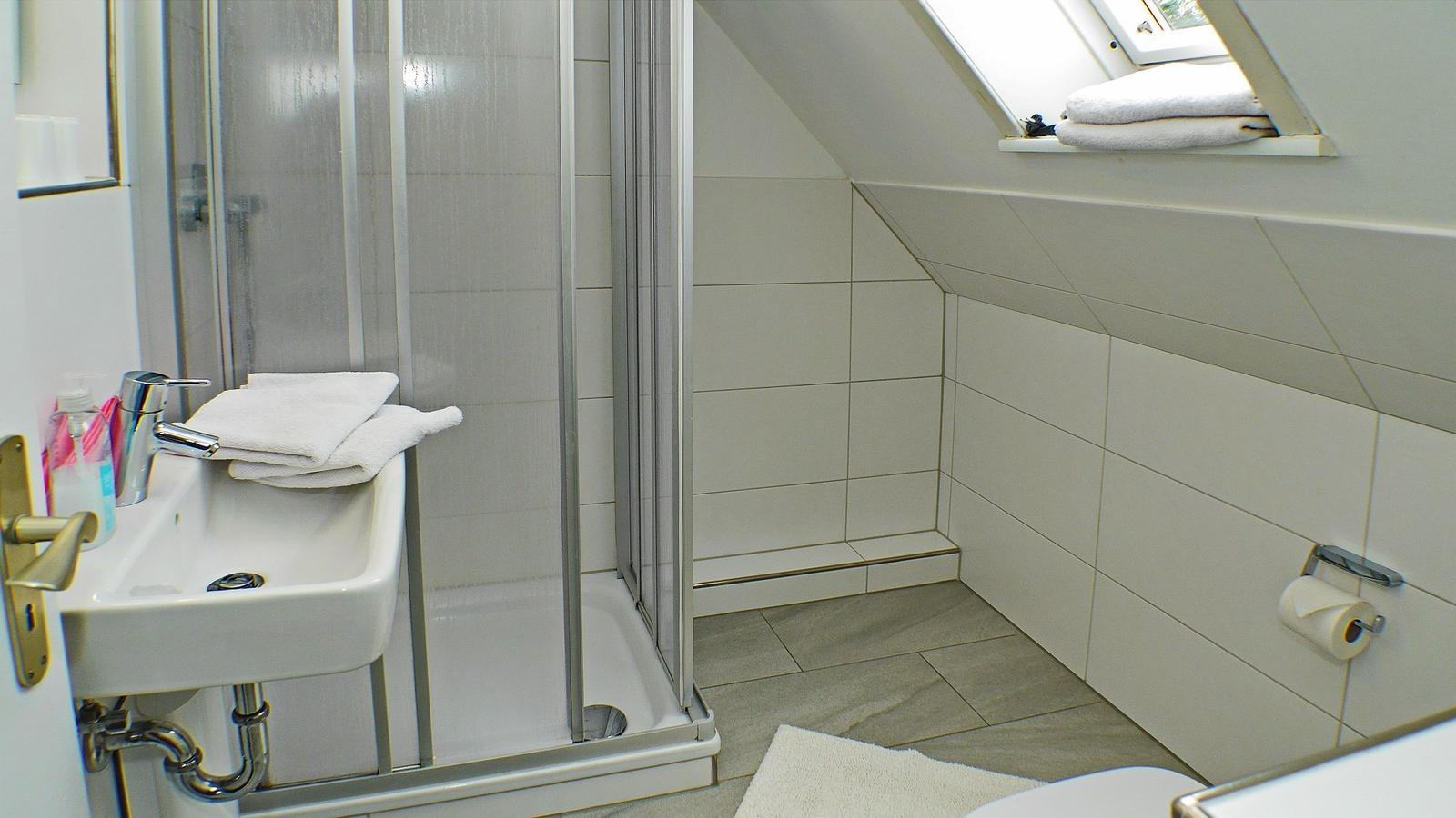Badezimmer mit Dusche / WC