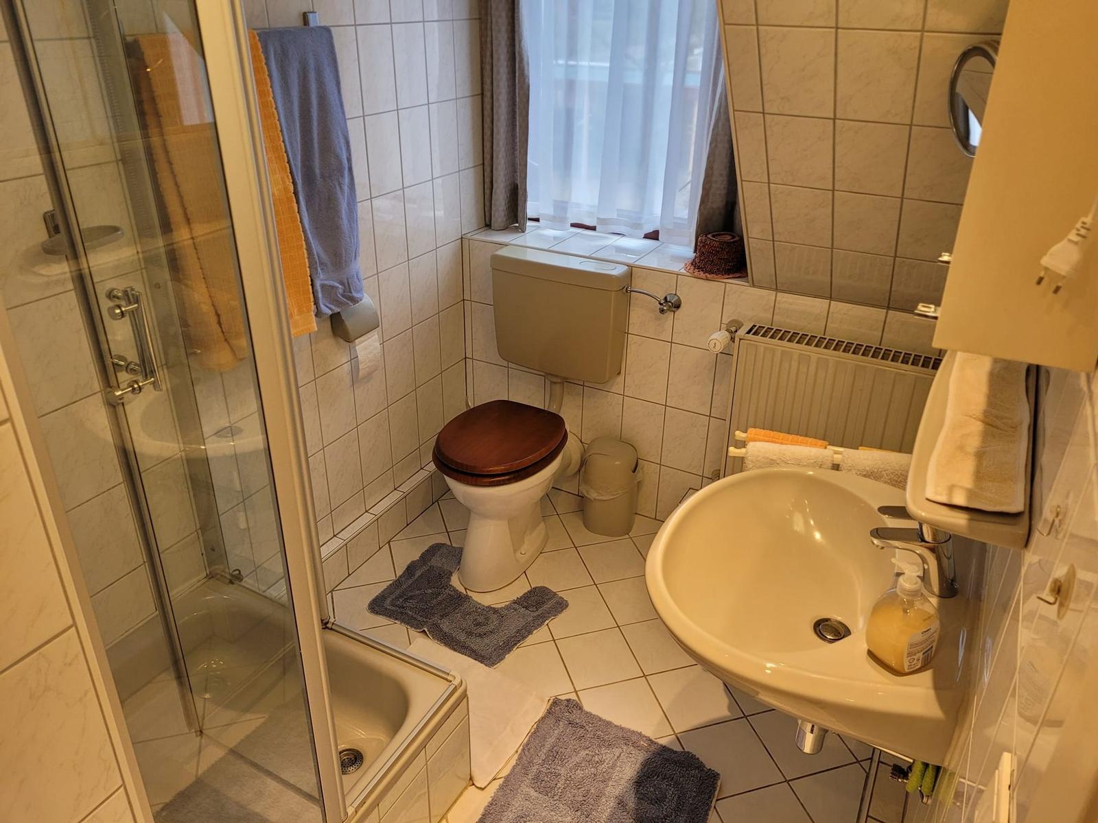 Badezimmer mit Dusche / WC