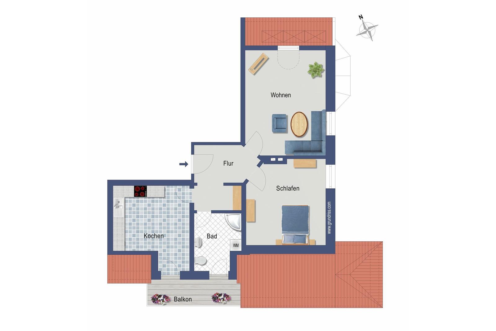 Ferienwohnung mit DTV-Qualitätsauszeichnung und vier Sternen