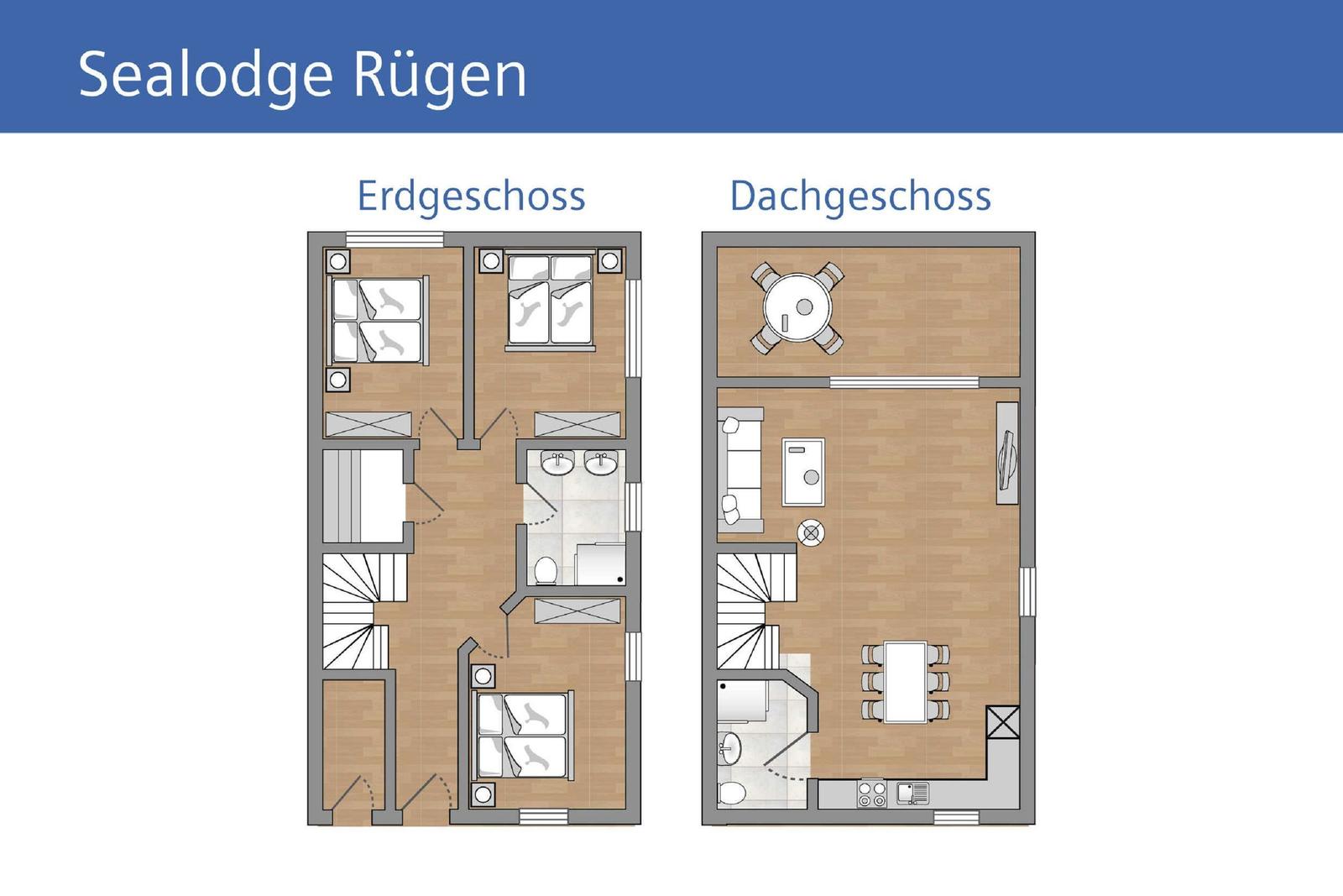 Haus mit Balkon, Grünfläche und Blick auf Meer