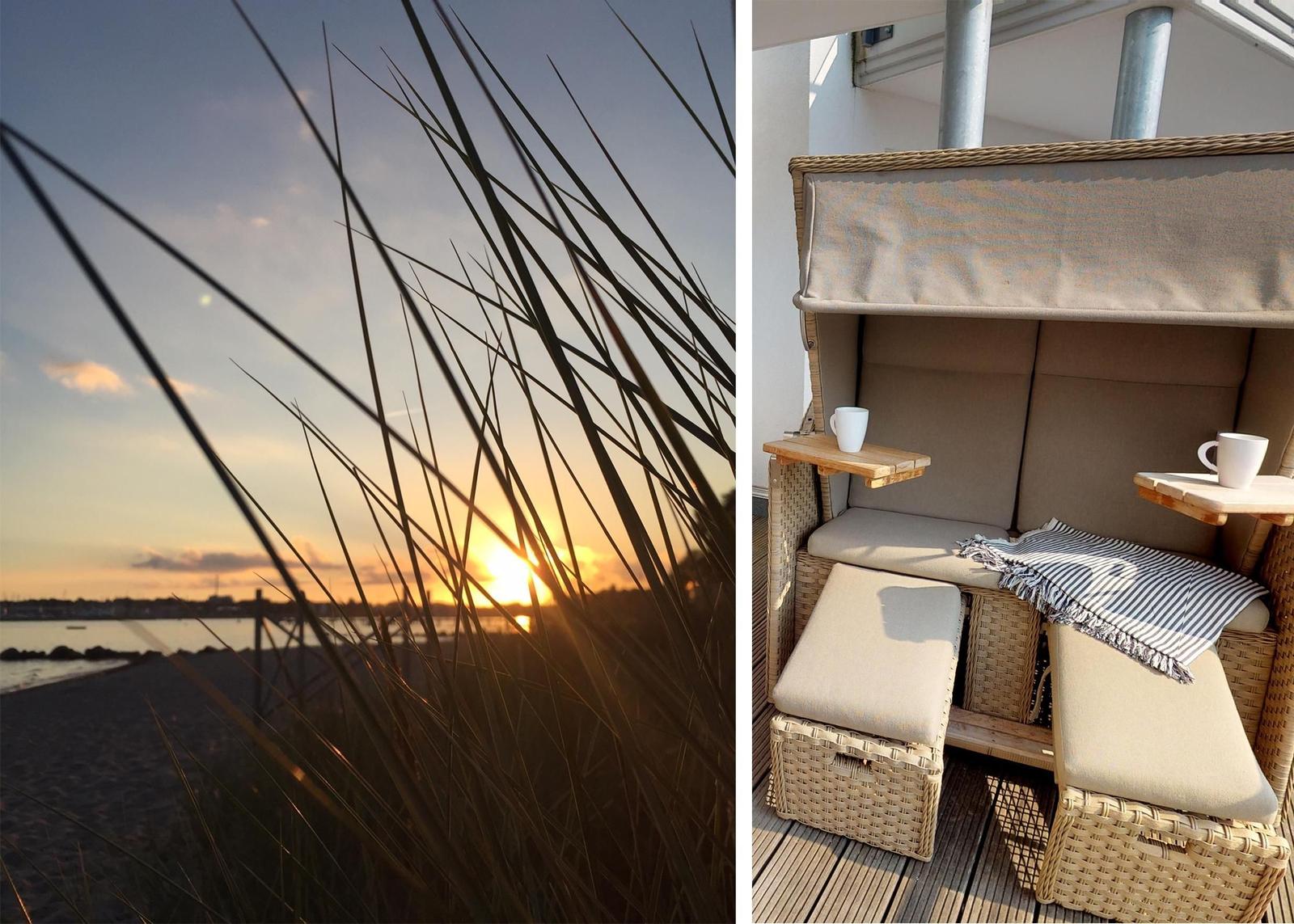 Wohnung mit Küche, Essbereich, Schlafzimmer und Bad. Dachterrasse und Flur.