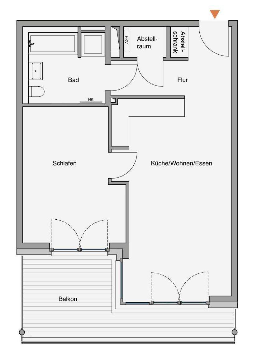 Ferienapartment in moderner Wohnanlage mit Blick auf Landschaft und See.