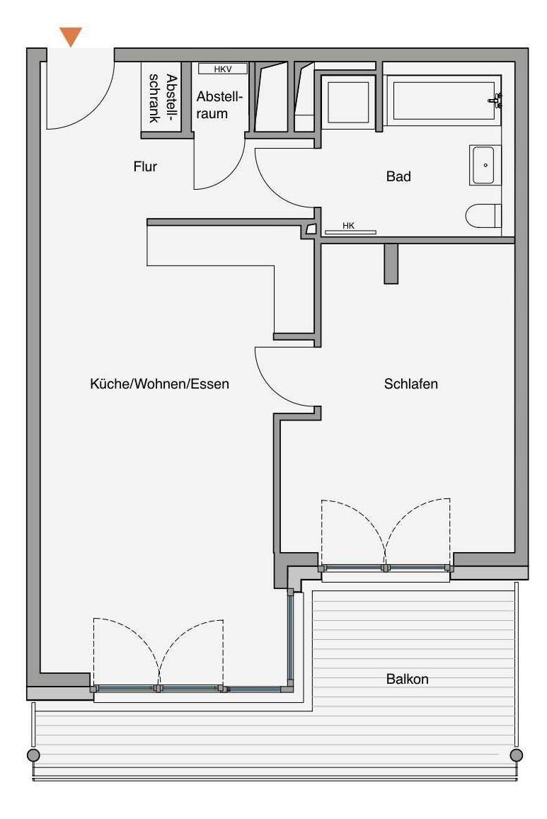 Ferienapartment in modernem Gebäudekomplex mit Blick auf Landschaft und Meer.