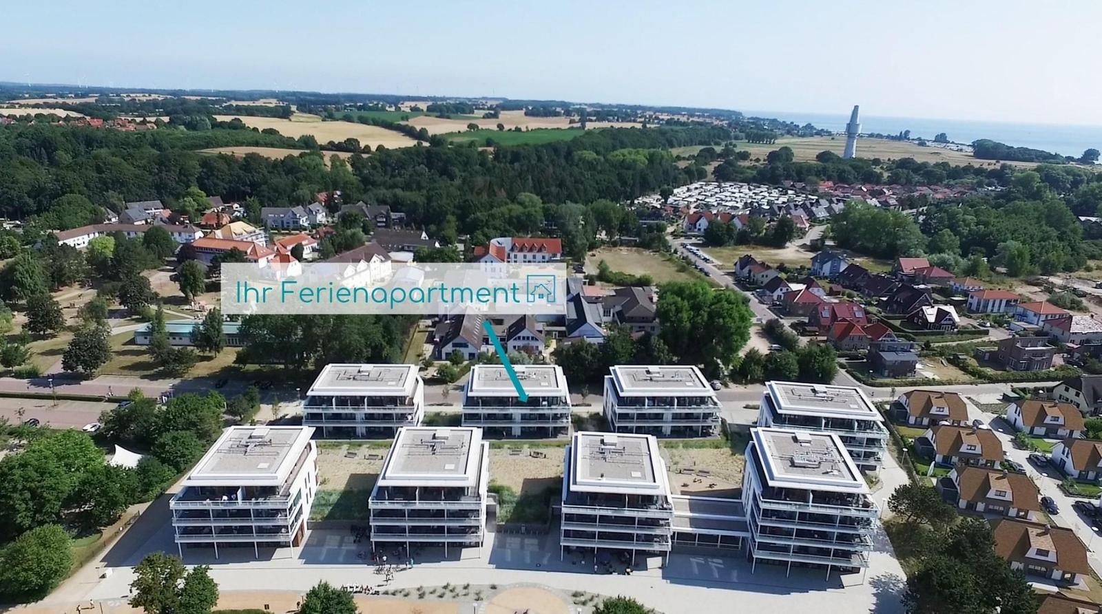 Dieses Apartment hat Schlafzimmer, Wohnbereich, Küche und Dachterrasse.