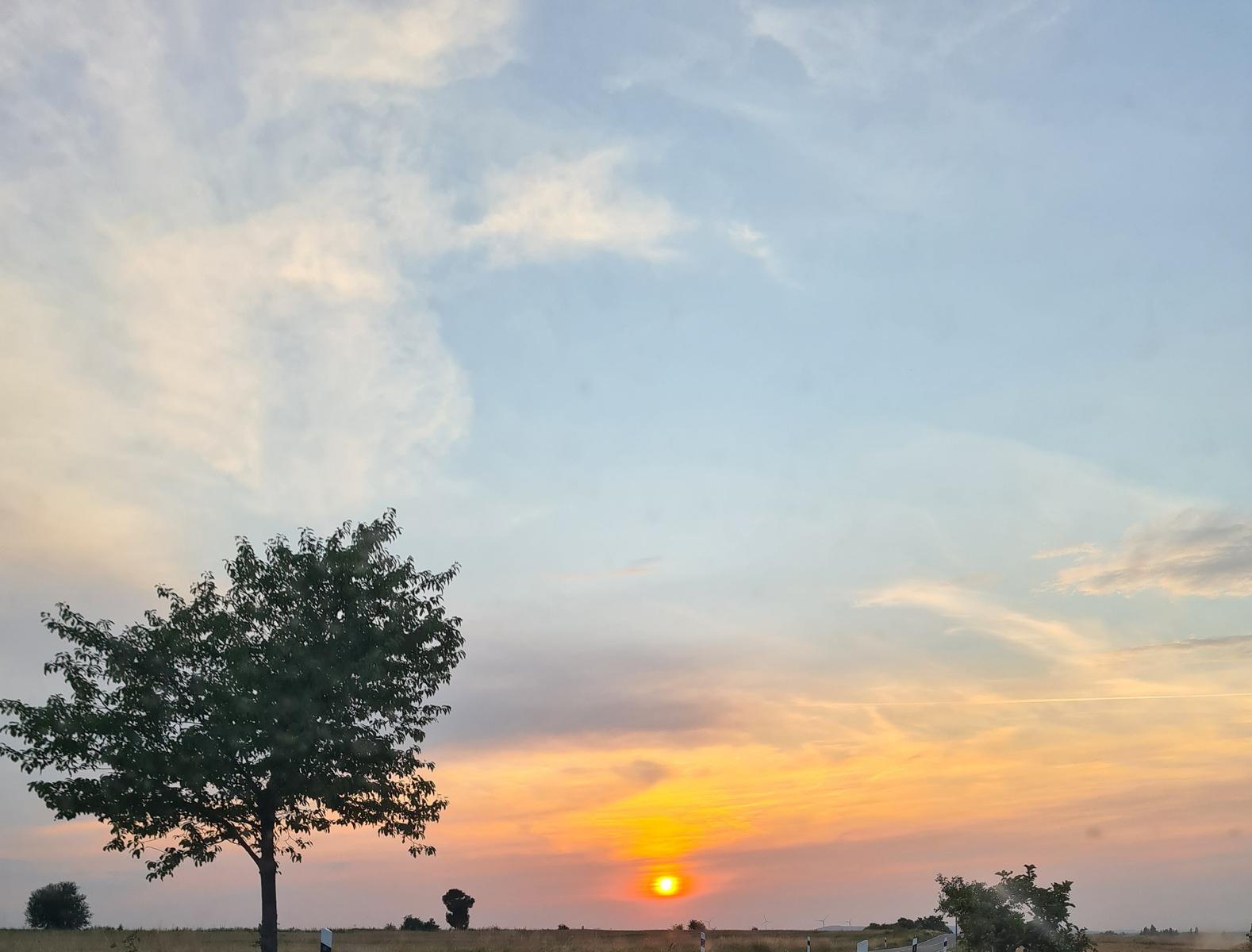 Sonnenuntergang auf dem Spazierweg bei Bettingerrode.