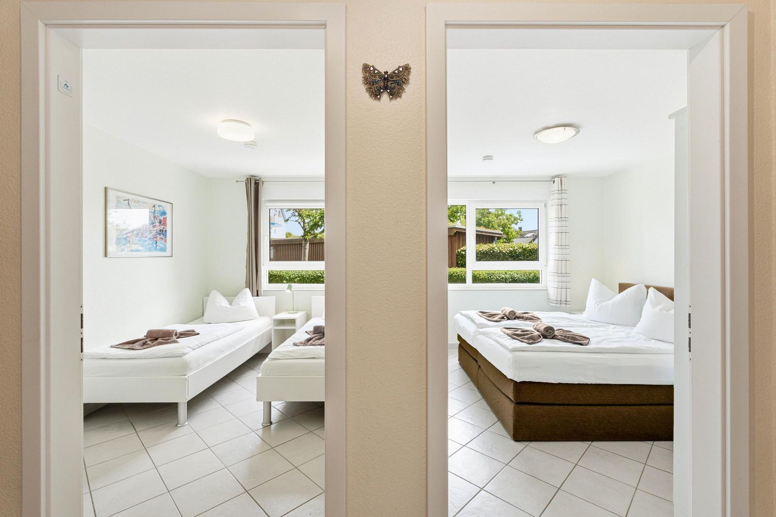 Blick in die Schlafzimmer