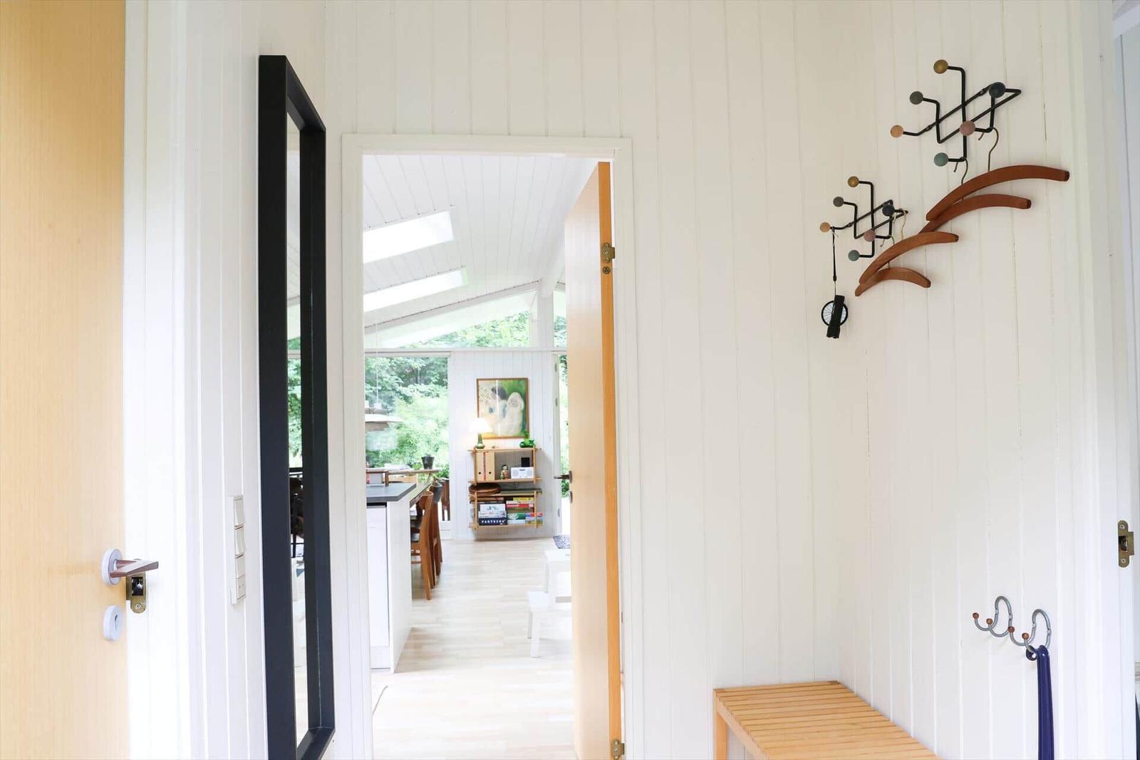 Deck with seating and view of the house.