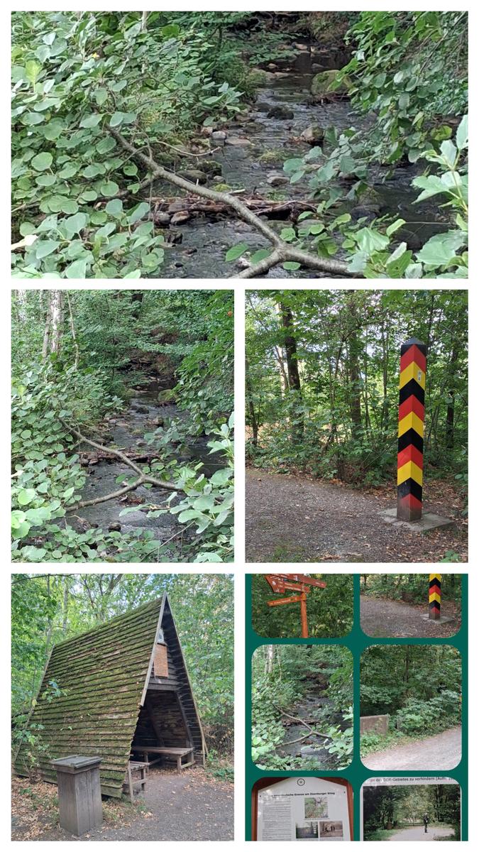 Hier verlief die innerdeutsche Grenze bis 1989.
Es ist exakt die Stelle hinter dem Waldcafe/Kutschfahrten von Herrn Hasenbalg im Eckertal