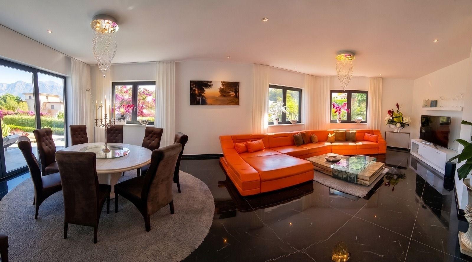 Erdgeschoss Wohnzimmer, Essbereich, Sofalandschaft