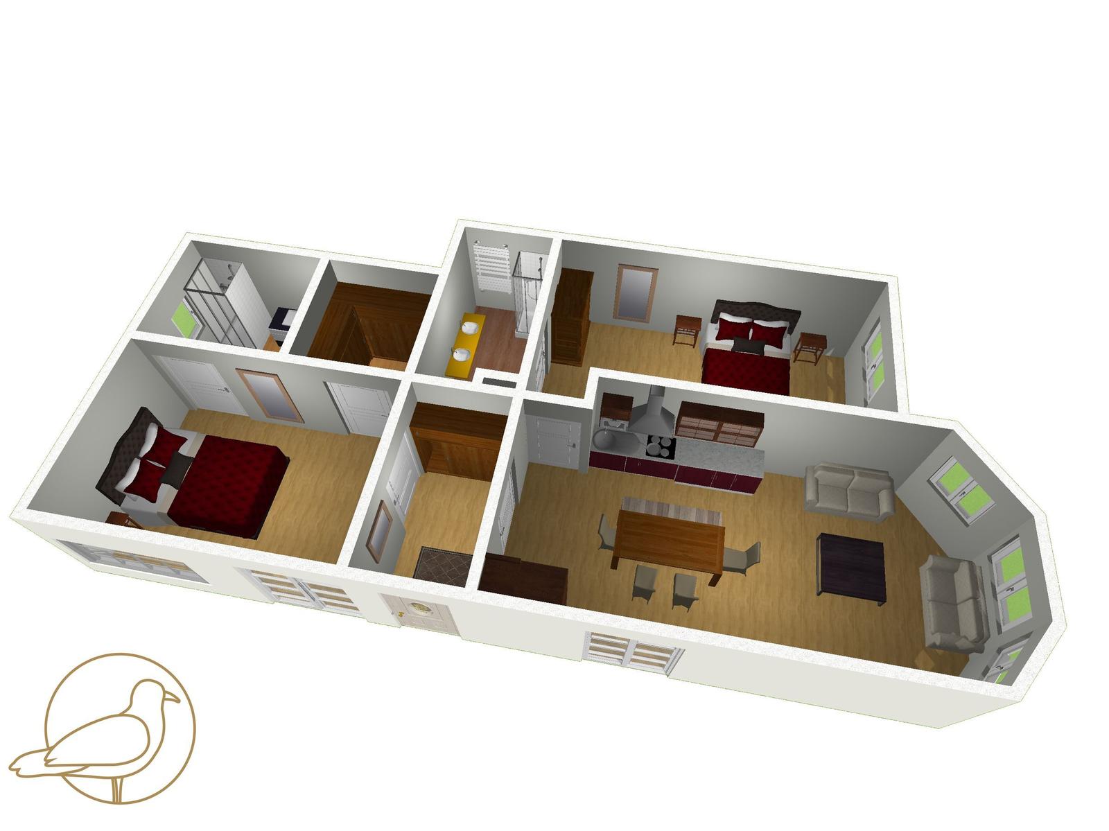 Hochwertige Ferienwohnung mit Blick aufs Meer und Pier.