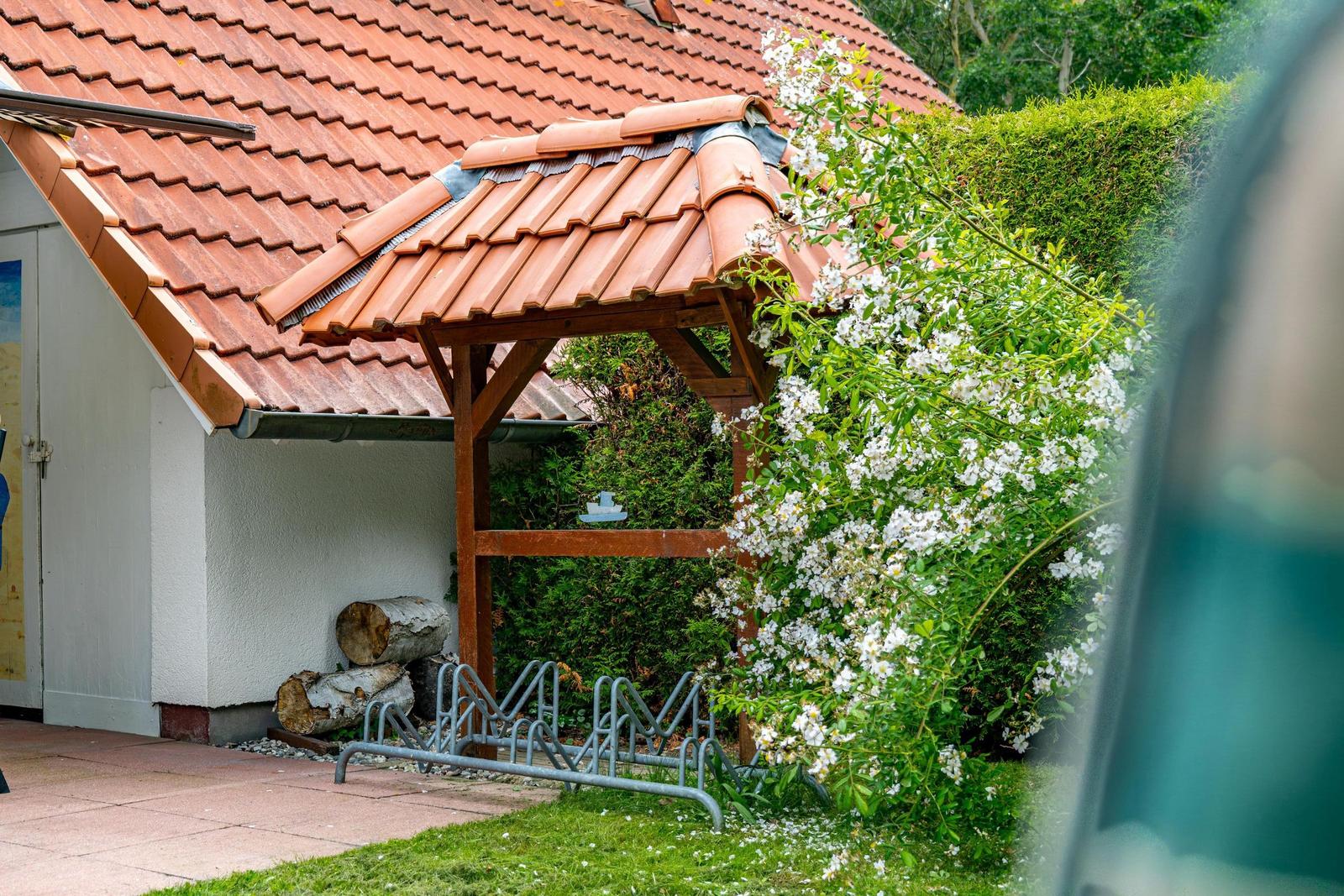 Schuppen für die Terrassenutensilien