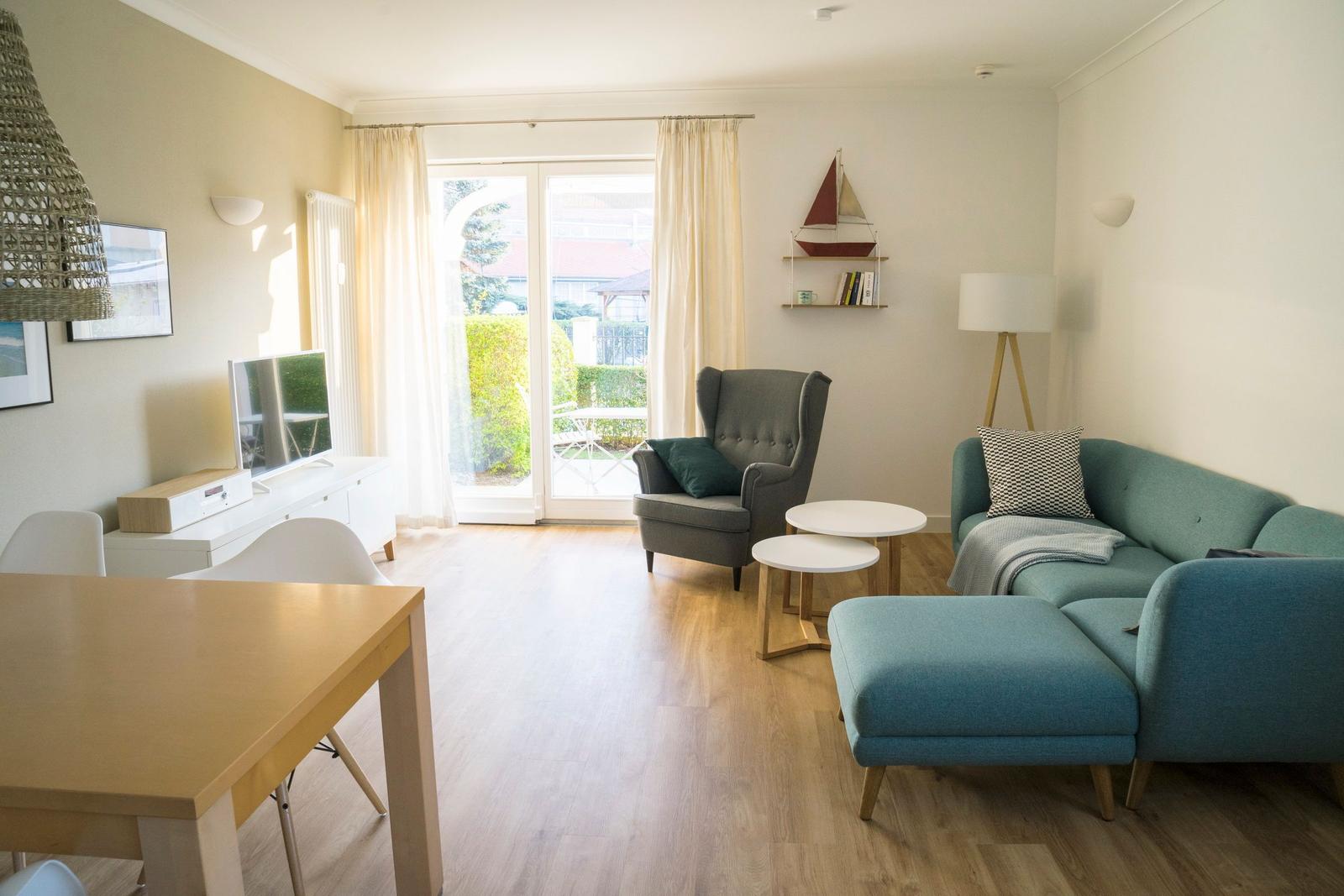 Wohn-Essbereich in der Apartment-Residenz Ostseestrand 11 in Kühlungsborn